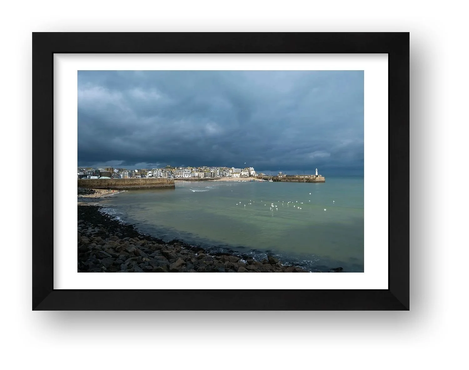Before the Storm, St Ives – Cornwall print in a black frame
