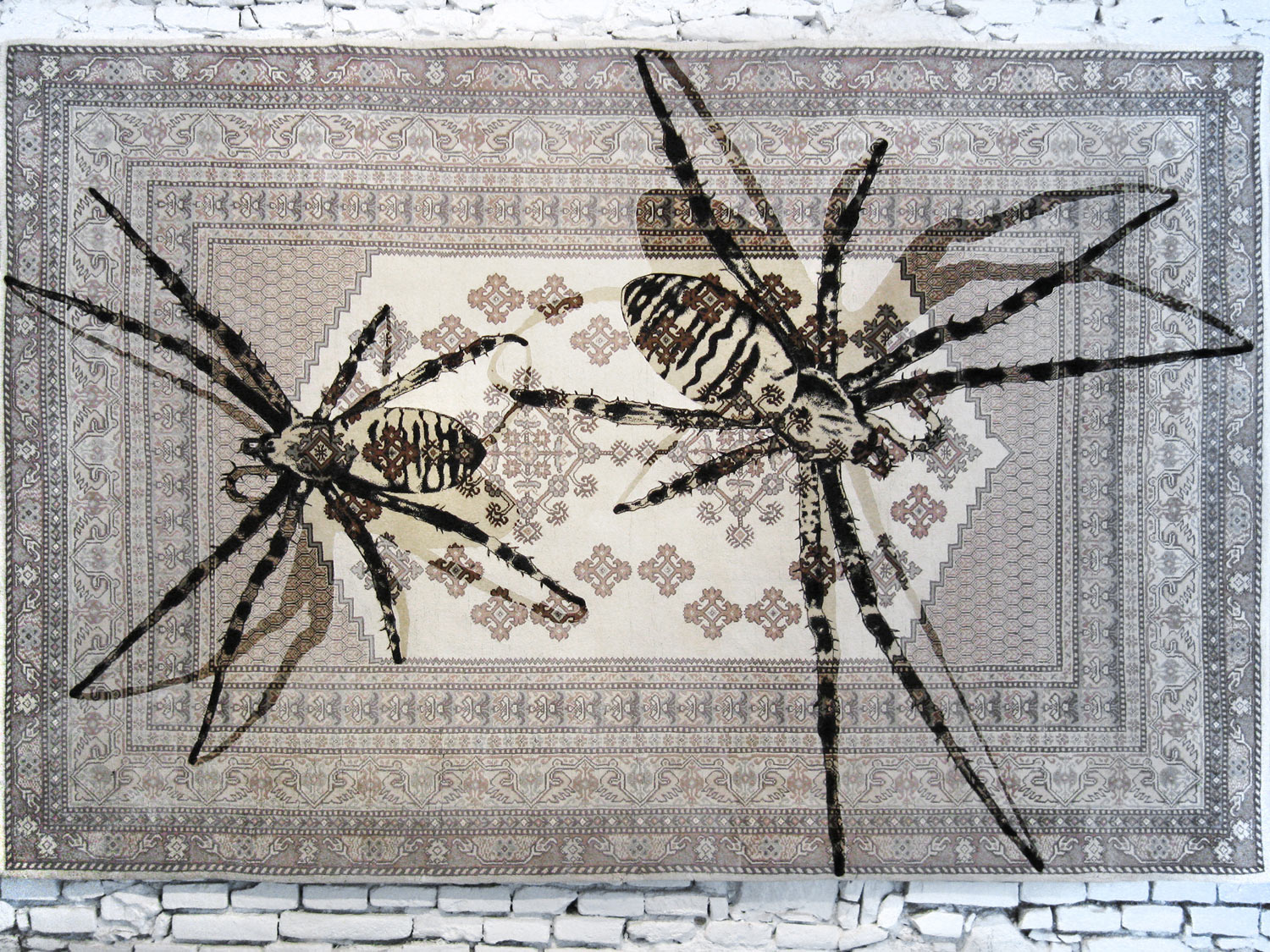 web222-noemi_kiss_prod_kissthereichl_two_spiders_tapestry-overpainted-preloved-oriental-rug-marion-friedmann-gallery.jpg