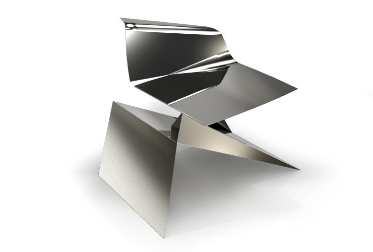 PHILIP M. WOLFSON - Origami Mirror Stainless Steel