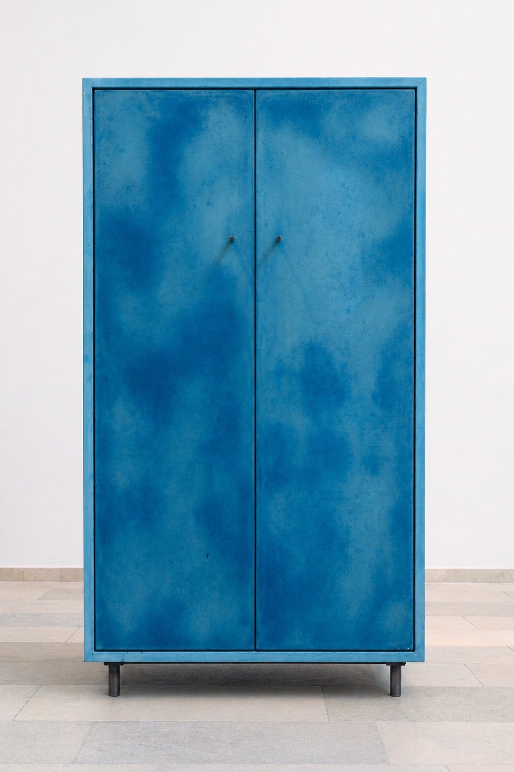 AQUA - bright blue concrete cabinet