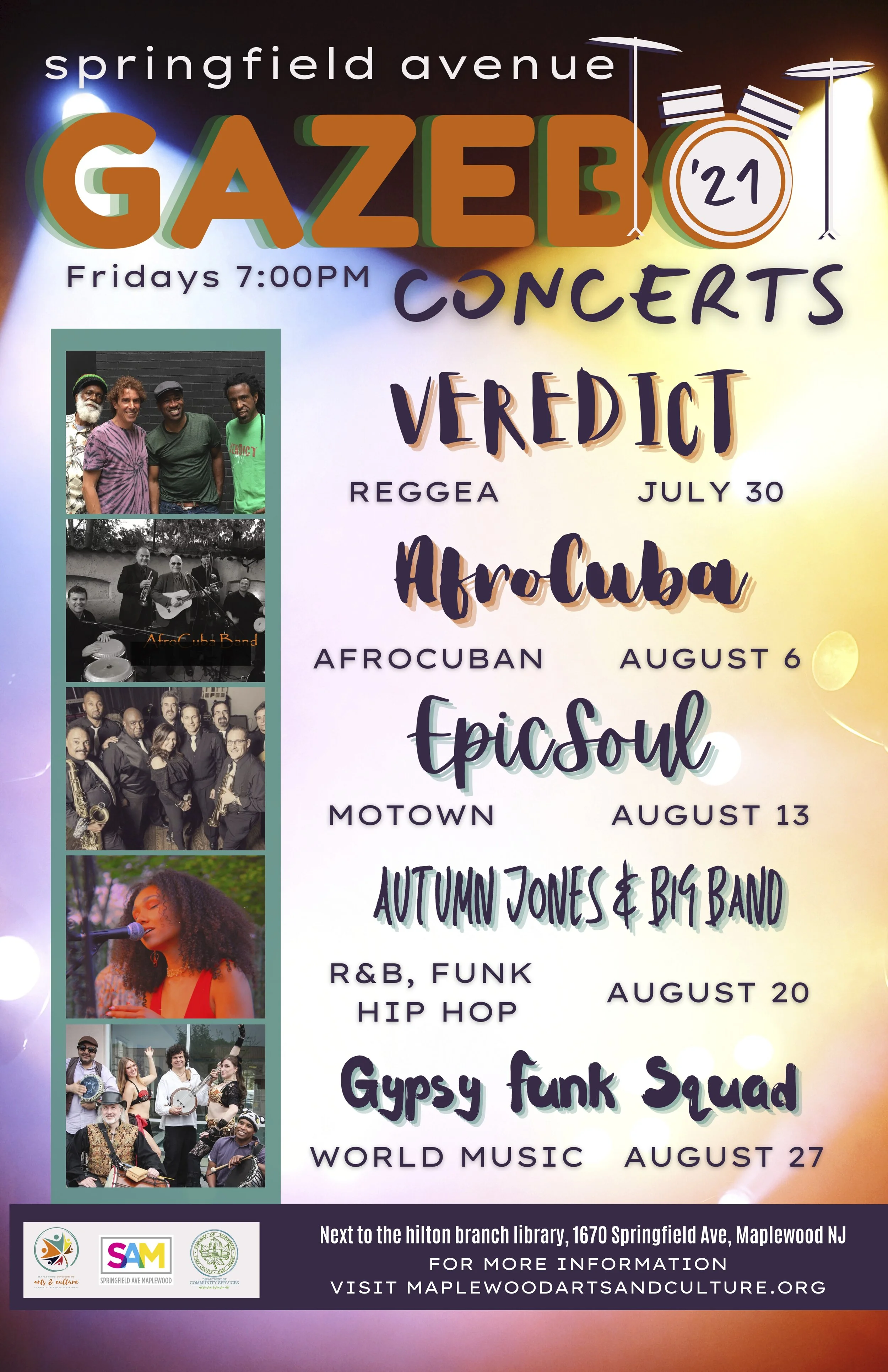 The 2021 Concert series at the Springfield Ave. Gazebo