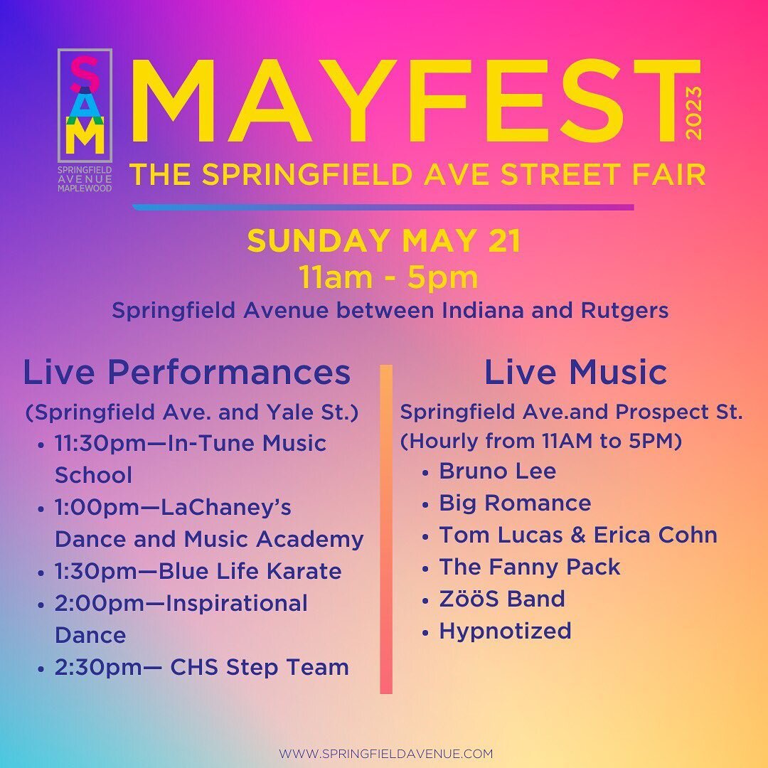 Here&rsquo;s the line up for Sunday!

Live Music
at Prospect Street
(Hourly from 11AM to 5PM)
Bruno Lee @leetrumpetman 
Big Romance 
Tom Lucas &amp; Erica Cohn 
The Fanny Pack
Z&ouml;&ouml;S Band @zoosband 
Hypnotized 

Live performances 
at Yale Str