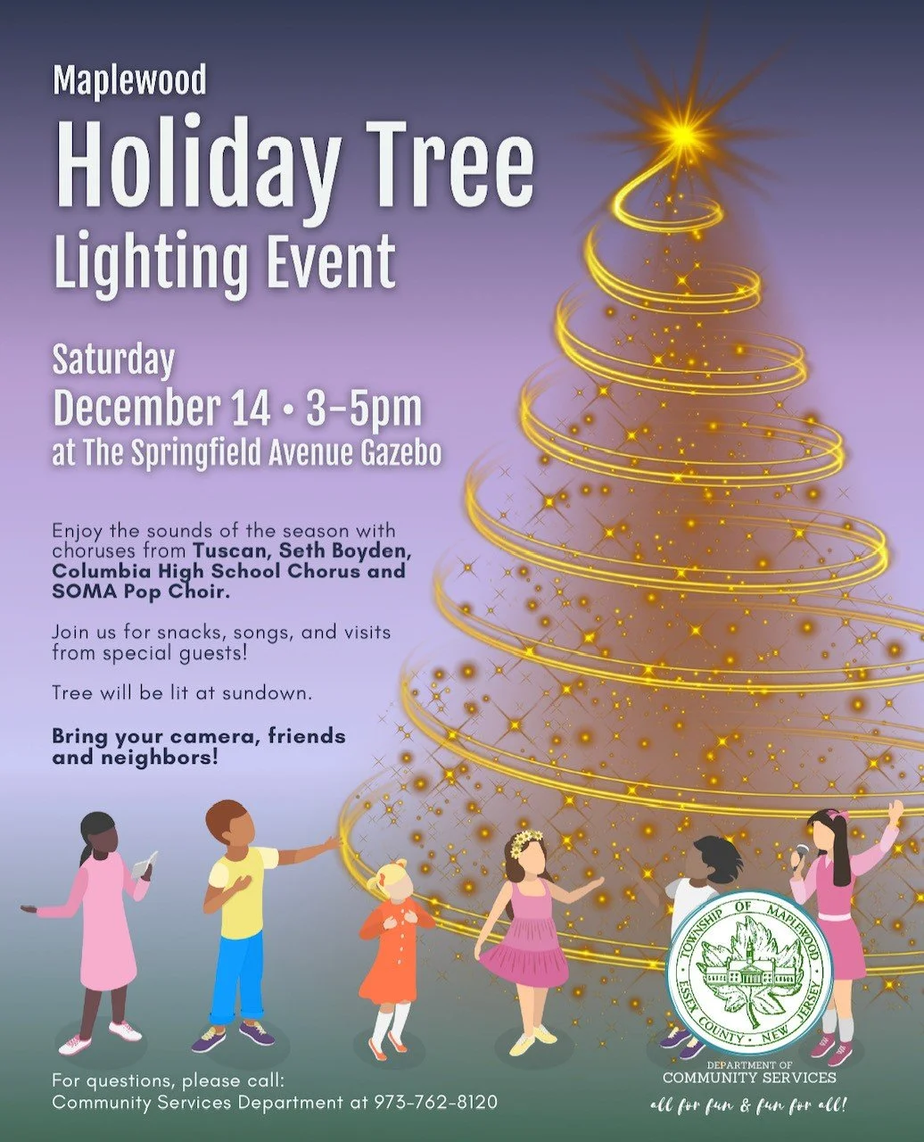 Annual Holiday Tree Lighting-December 14, 3pm-5pm