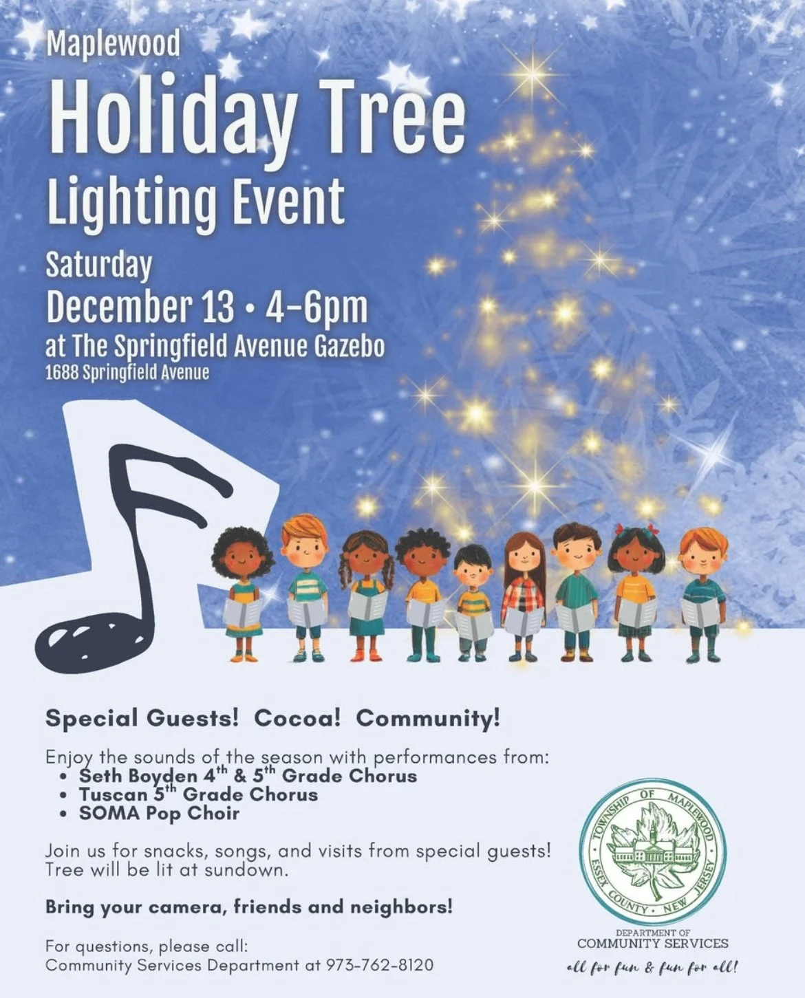 Annual Holiday Tree Lighting-December 13, 4pm-6pm