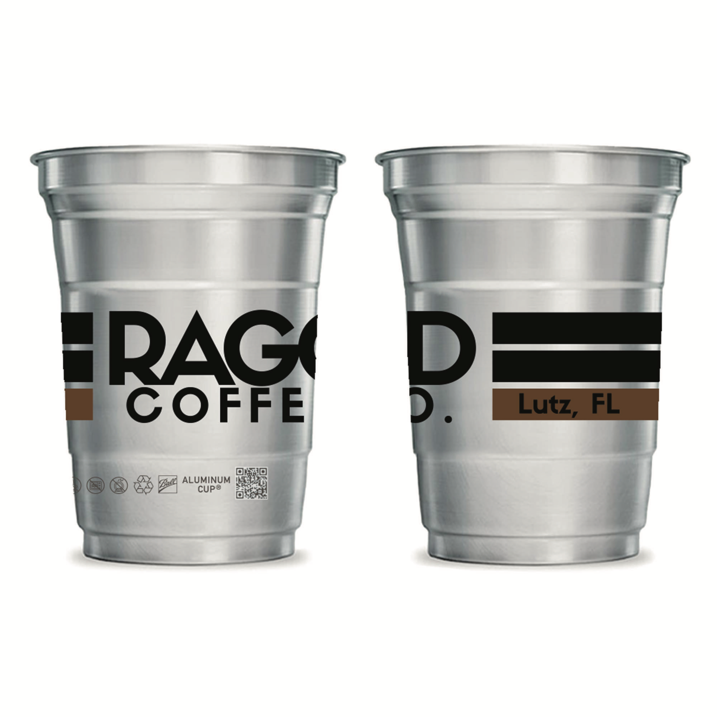 Ragged Coffee and 6-16oz Ragged Ball Aluminum Cups  RAGGED