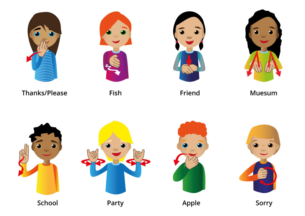 Illustration - Sign language for children.