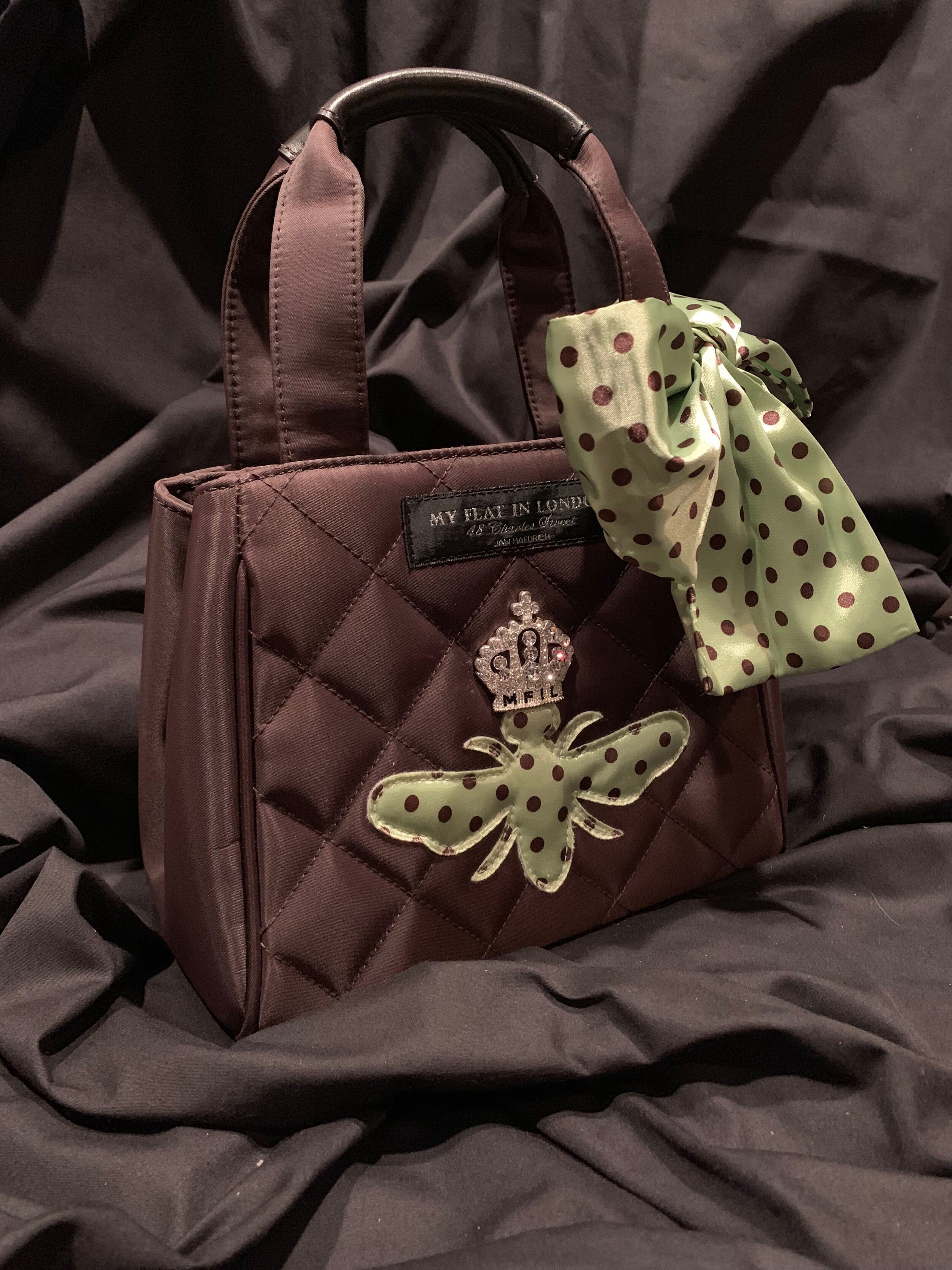 My Flat in London Quilted Brown Fabric Handbag