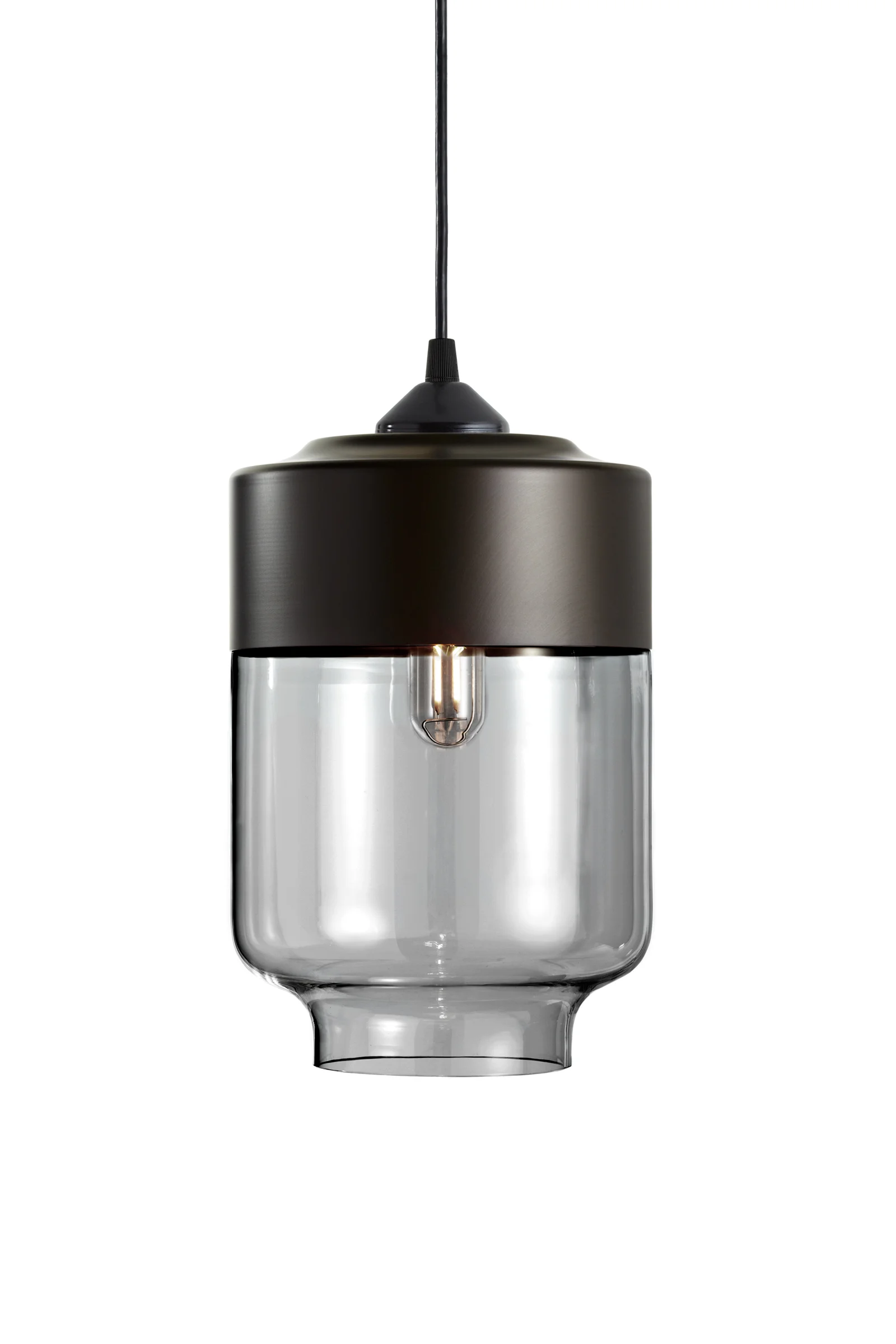 Canister in Smoke Glass and Dark Bronze Mount