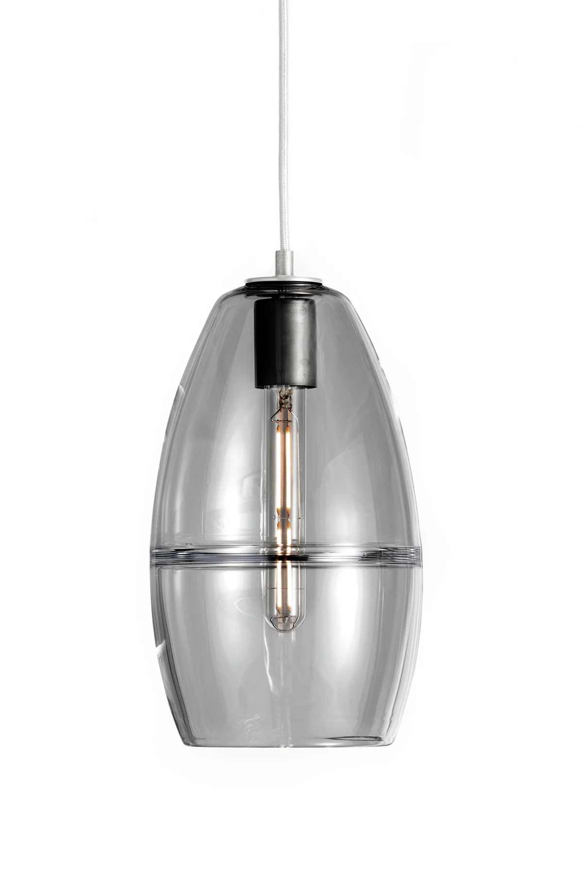 Halo Cone in Smoke Glass and Nickel Metal Finish