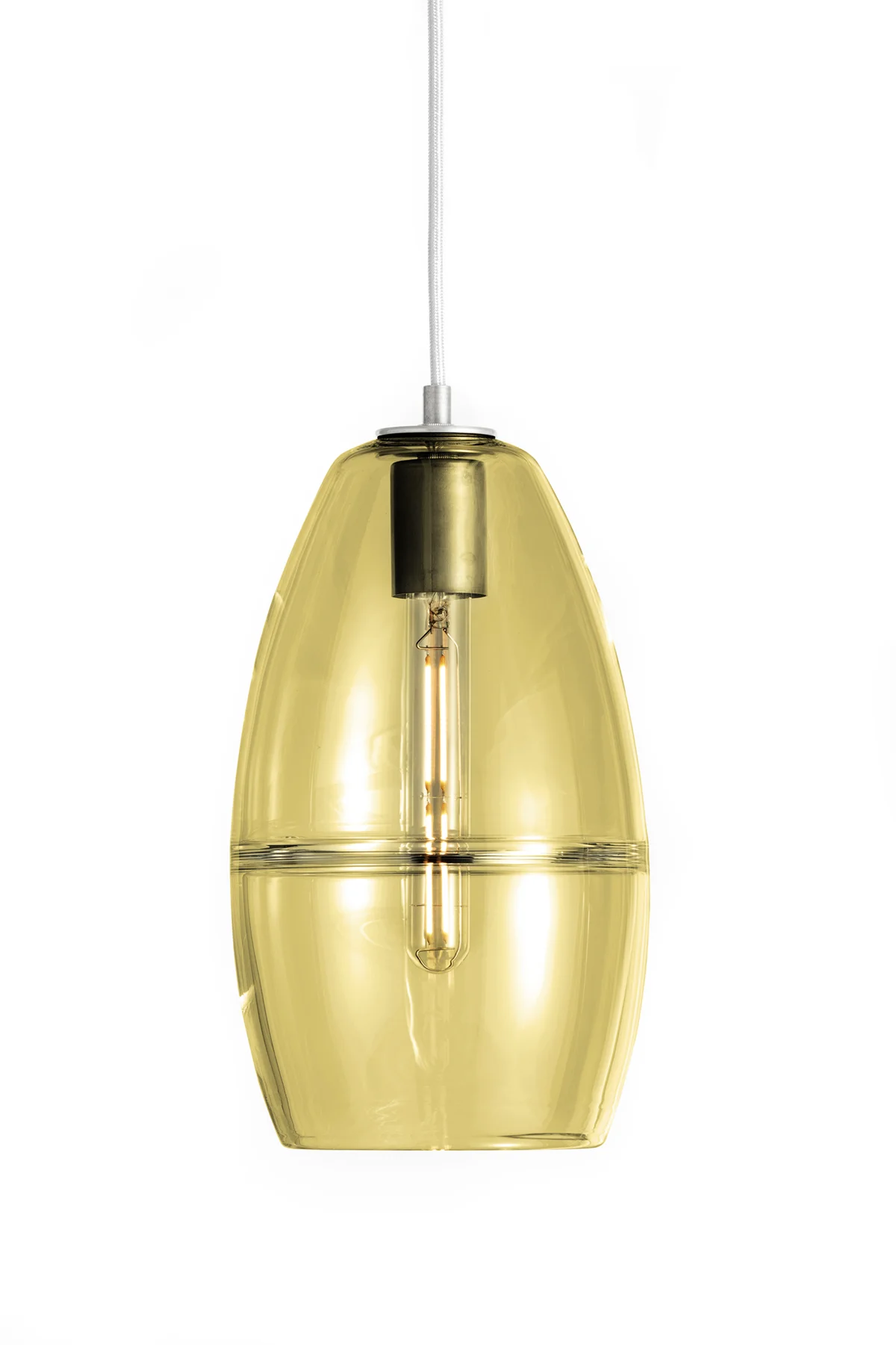 Halo Cone in Olive Glass and Nickel Metal Finish