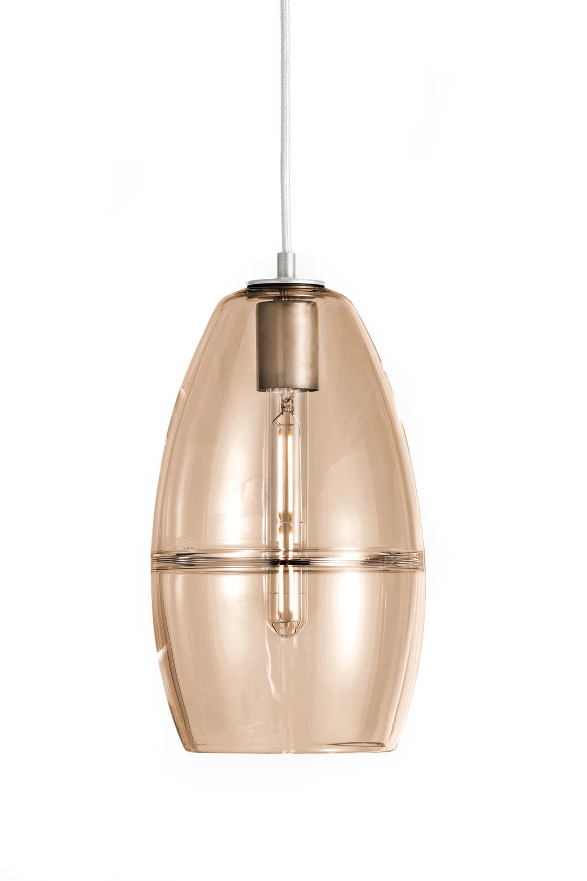 Halo Cone in Tea Glass and Nickel Metal Finish