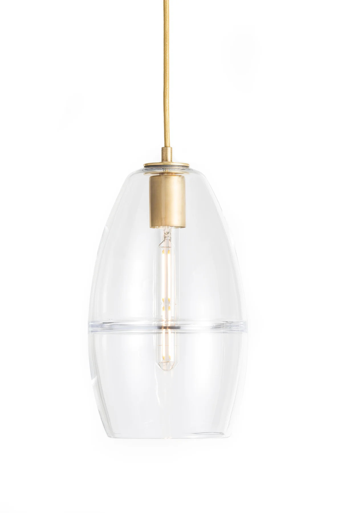 Halo Cone in Crystal Glass and Brass Metal Finish