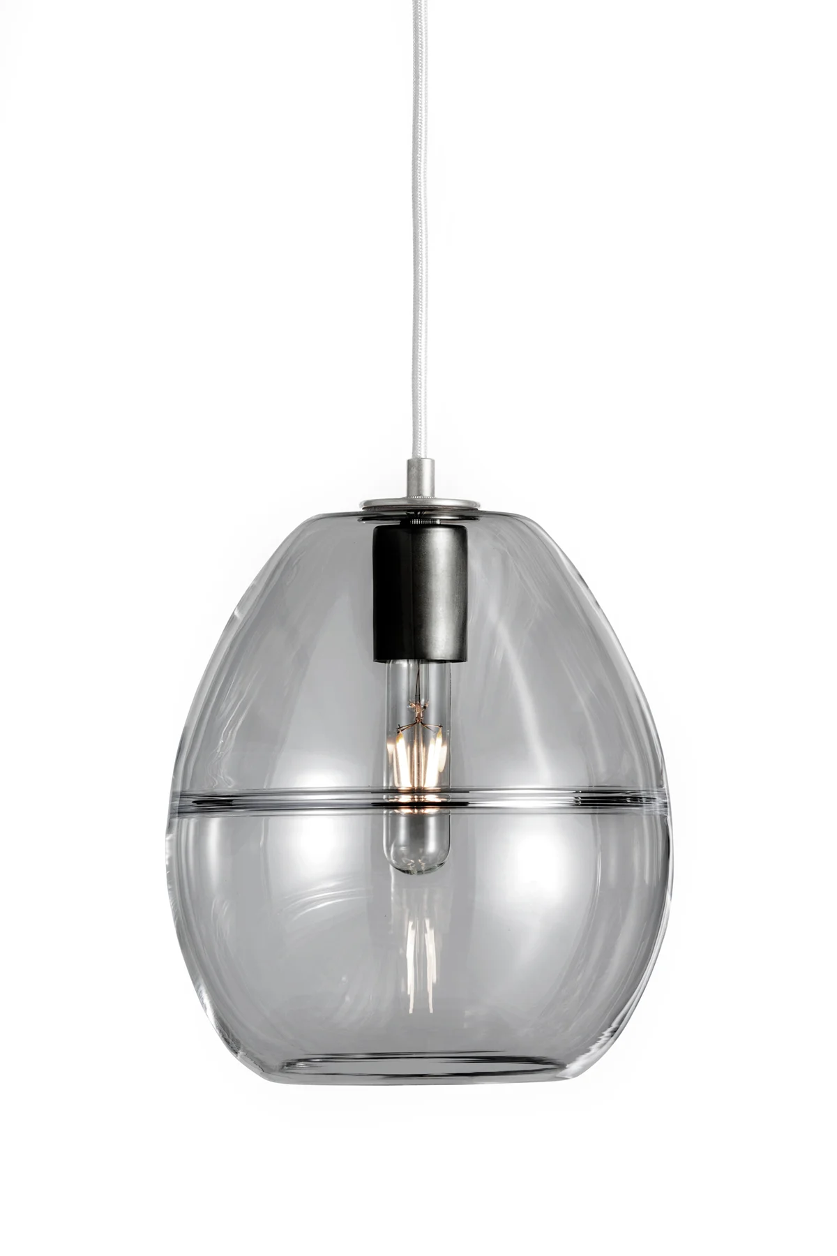 Halo Dome in Smoke Glass and Nickel Metal Finish