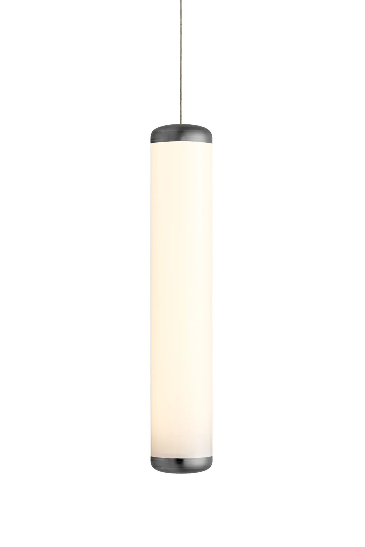 Celeste Small Pendant In Opaline and Grey Metal Finish