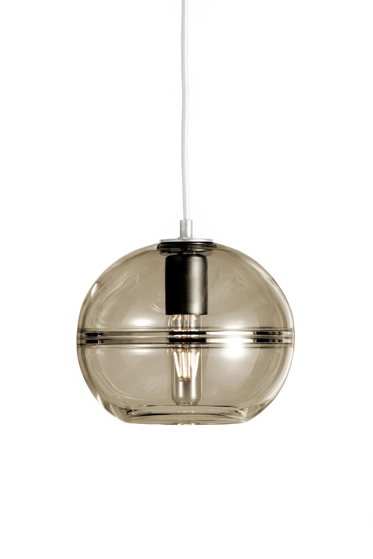 Halo Globe in Bronze Glass and Nickel Metal Finish