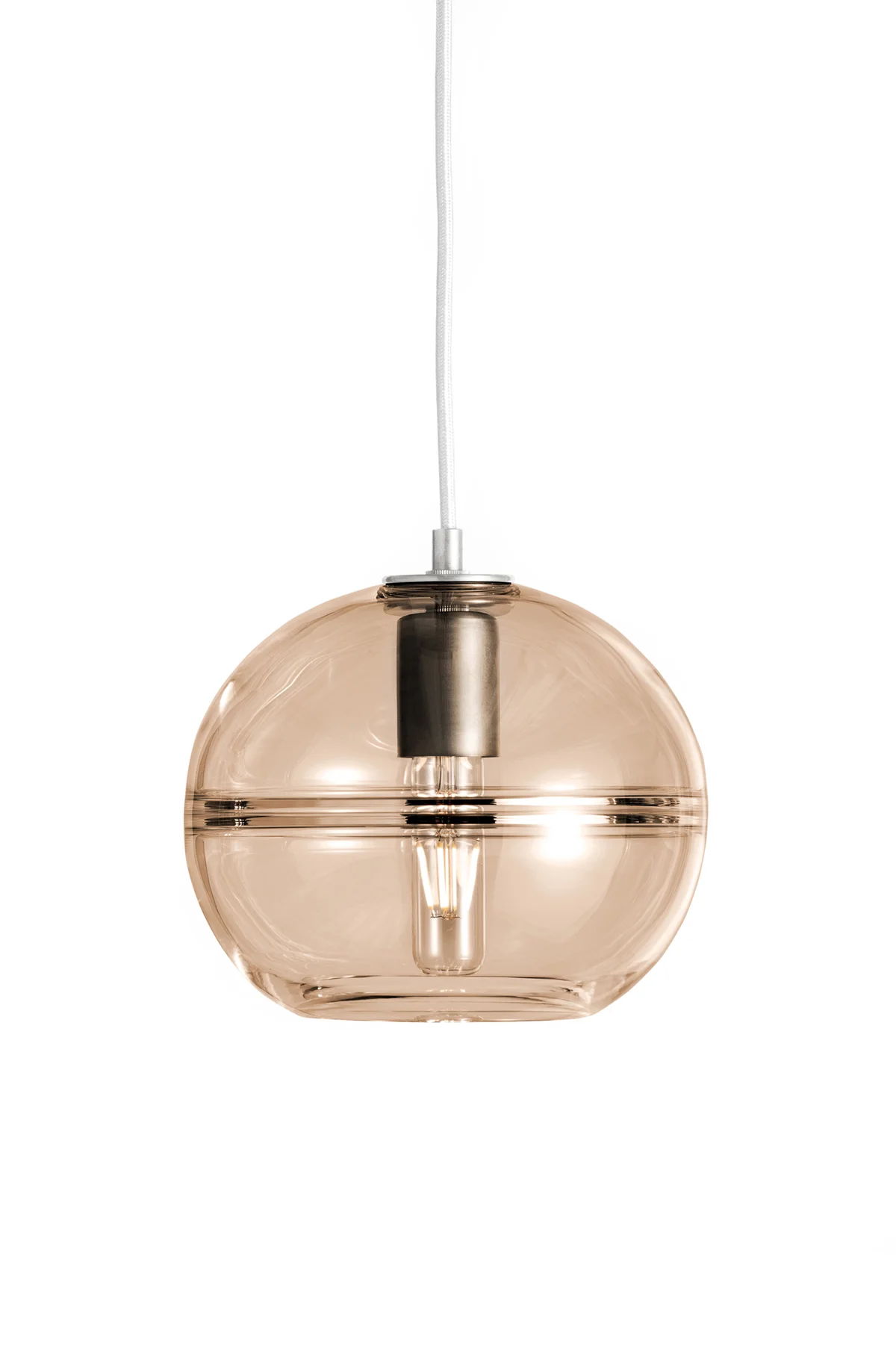 Halo Globe in Tea Glass and Nickel Metal Finish