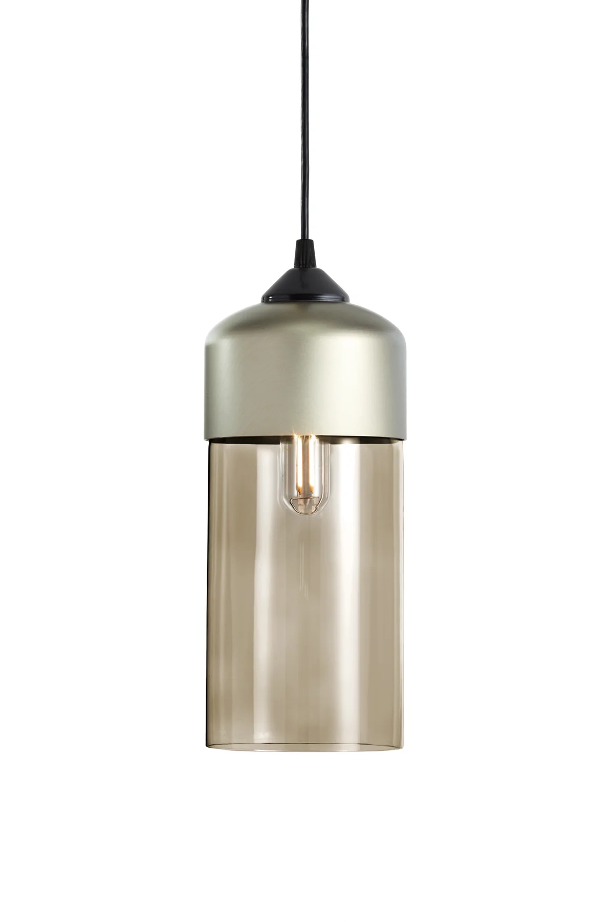 Parallel Cylinder in Bronze Glass and Champagne Metal Finish