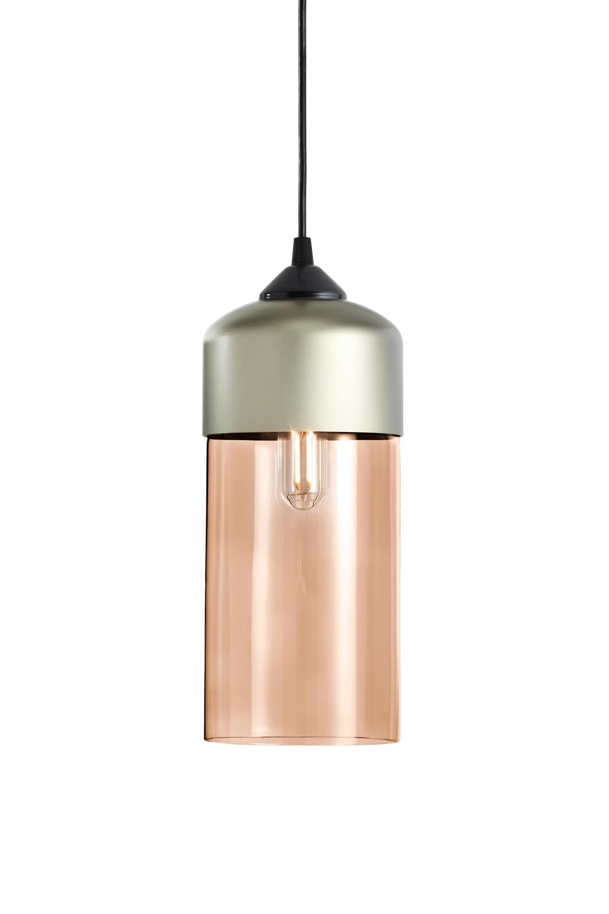 Parallel Cylinder in Tea Glass and Champagne Metal Finish