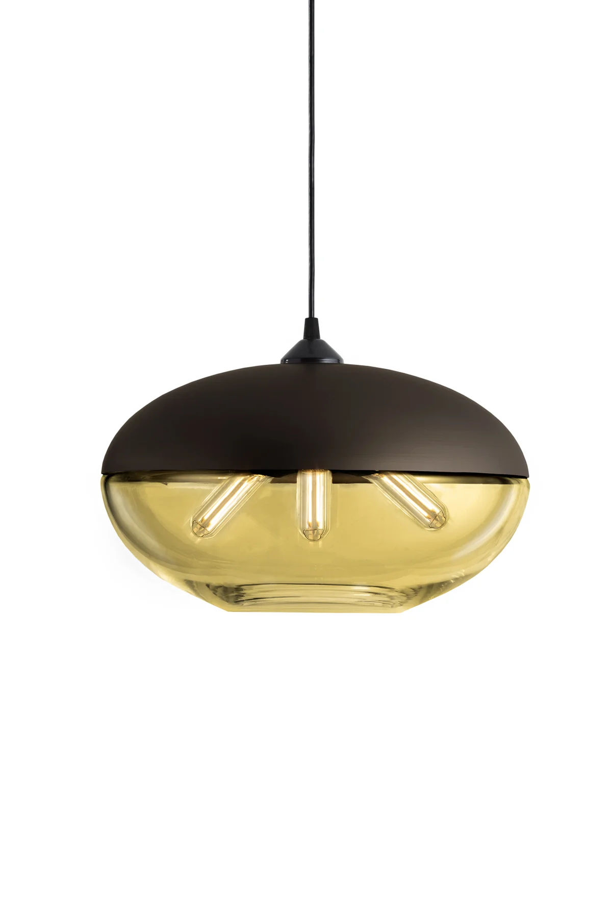Parallel Orb in Olive Glass and Dark Bronze Metal Finish