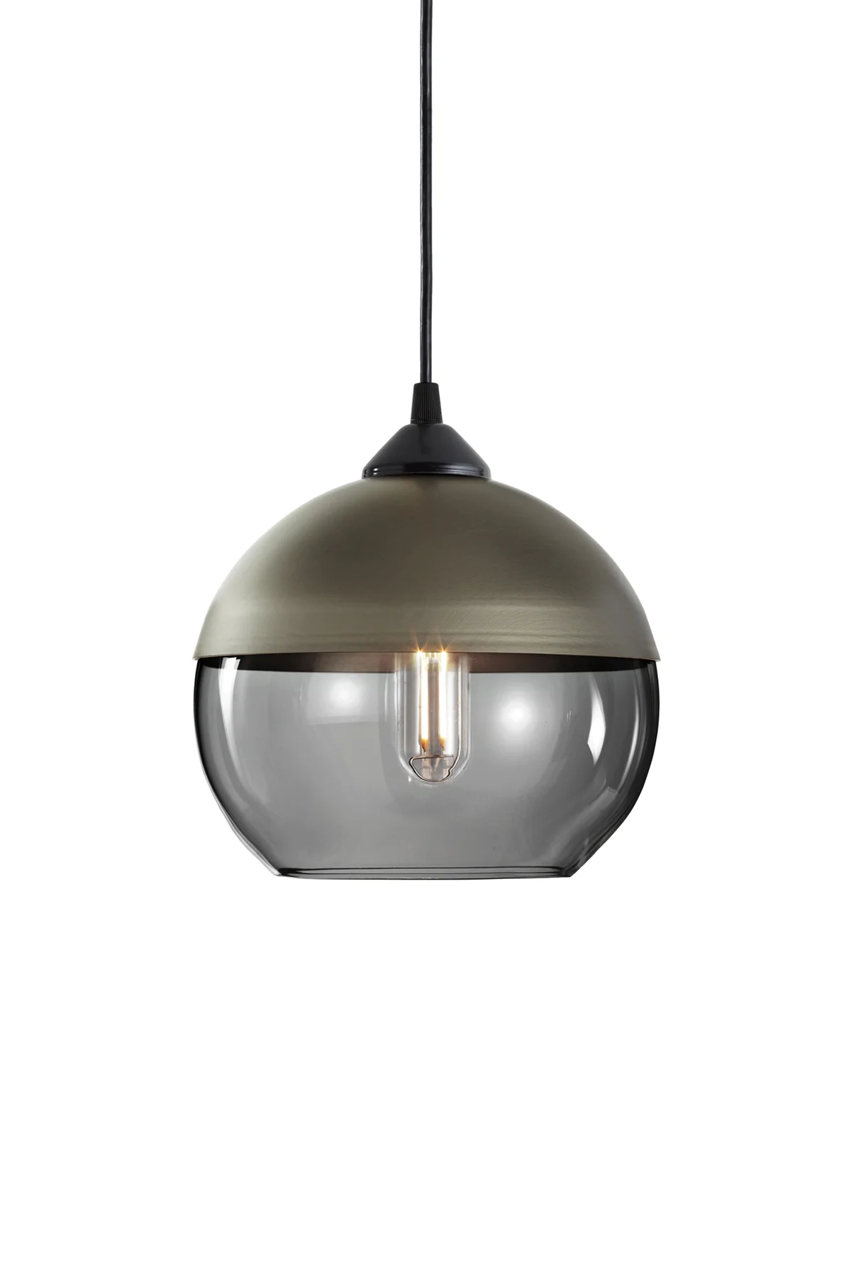 Parallel Sphere in Smoke Glass and Champagne Metal Finish