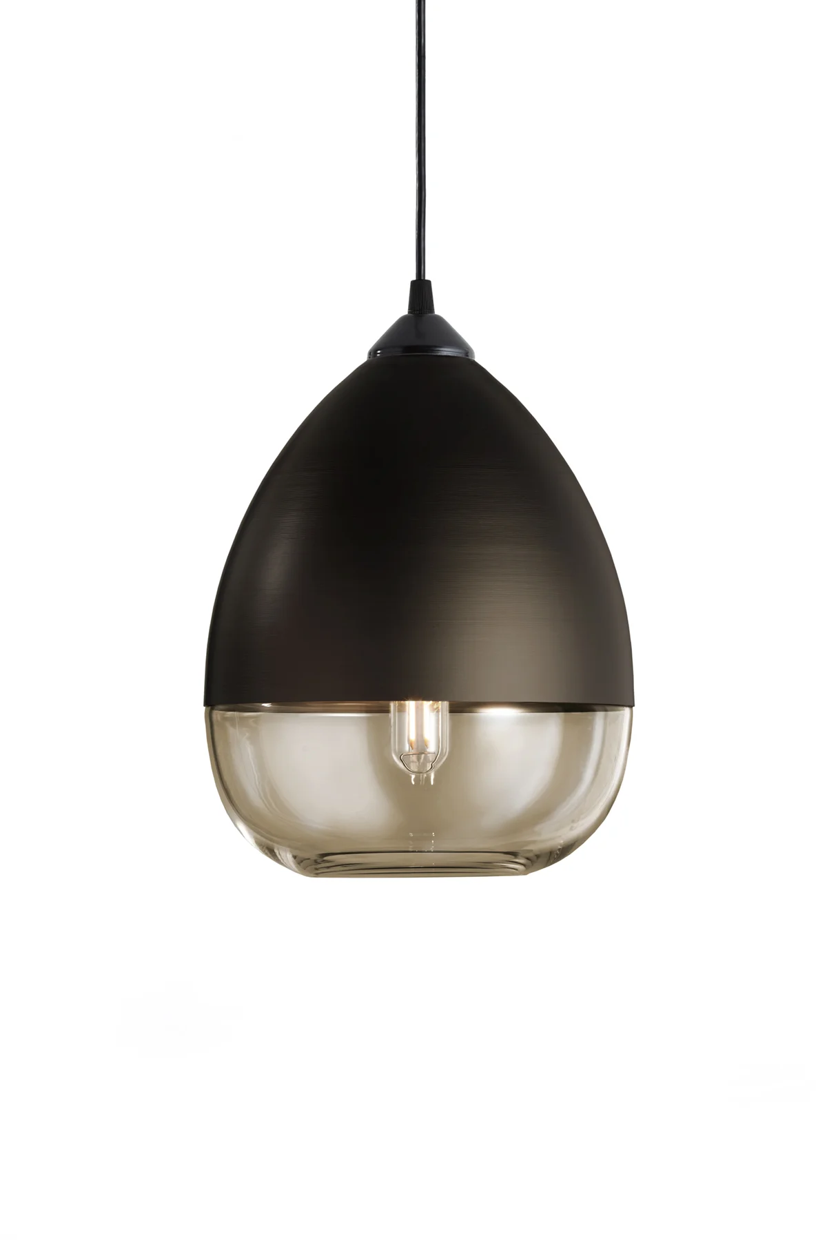 Parallel Teardrop in Bronze Glass and Dark Bronze Metal Finish