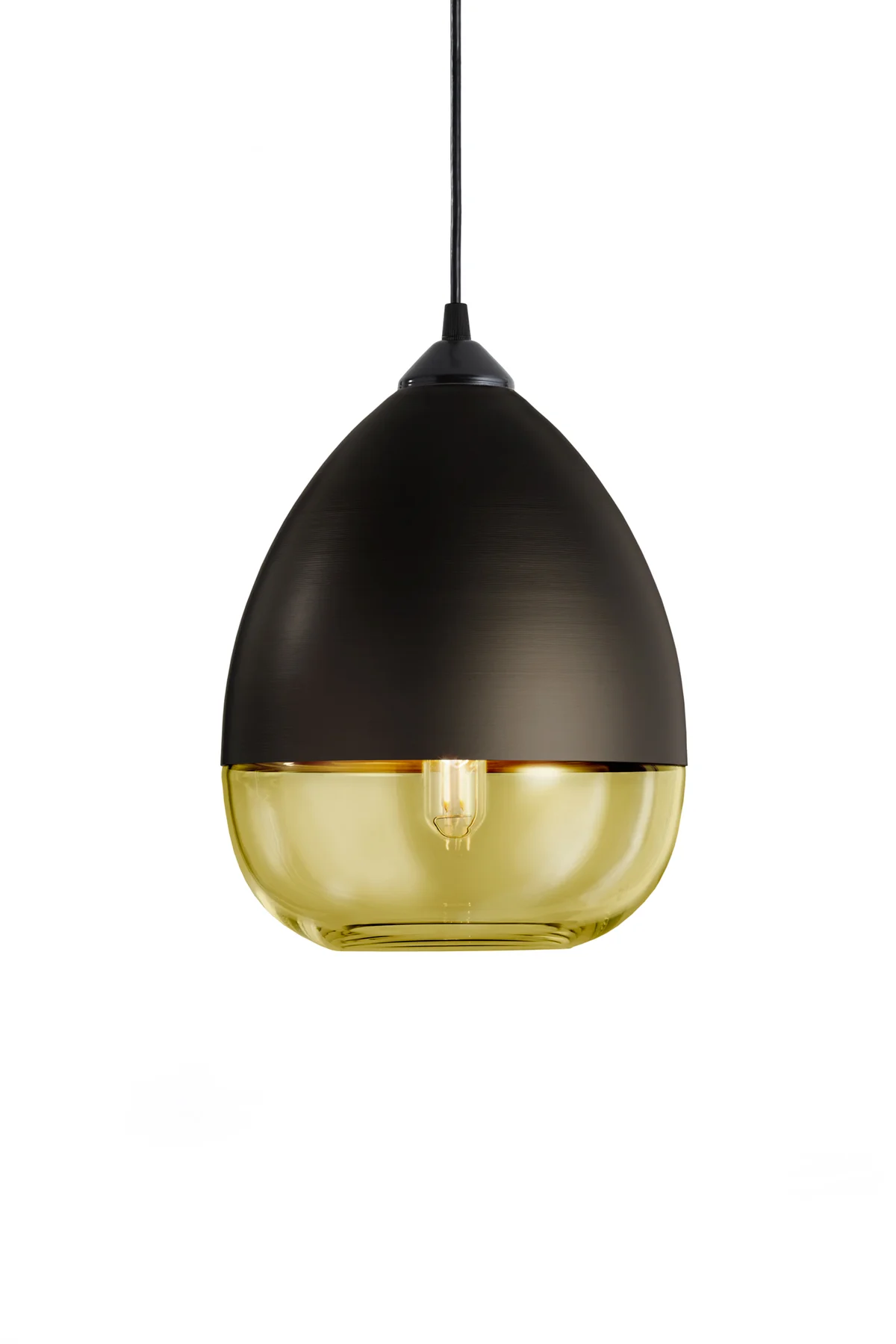 Parallel Teardrop in Olive Glass and Dark Bronze Metal Finish
