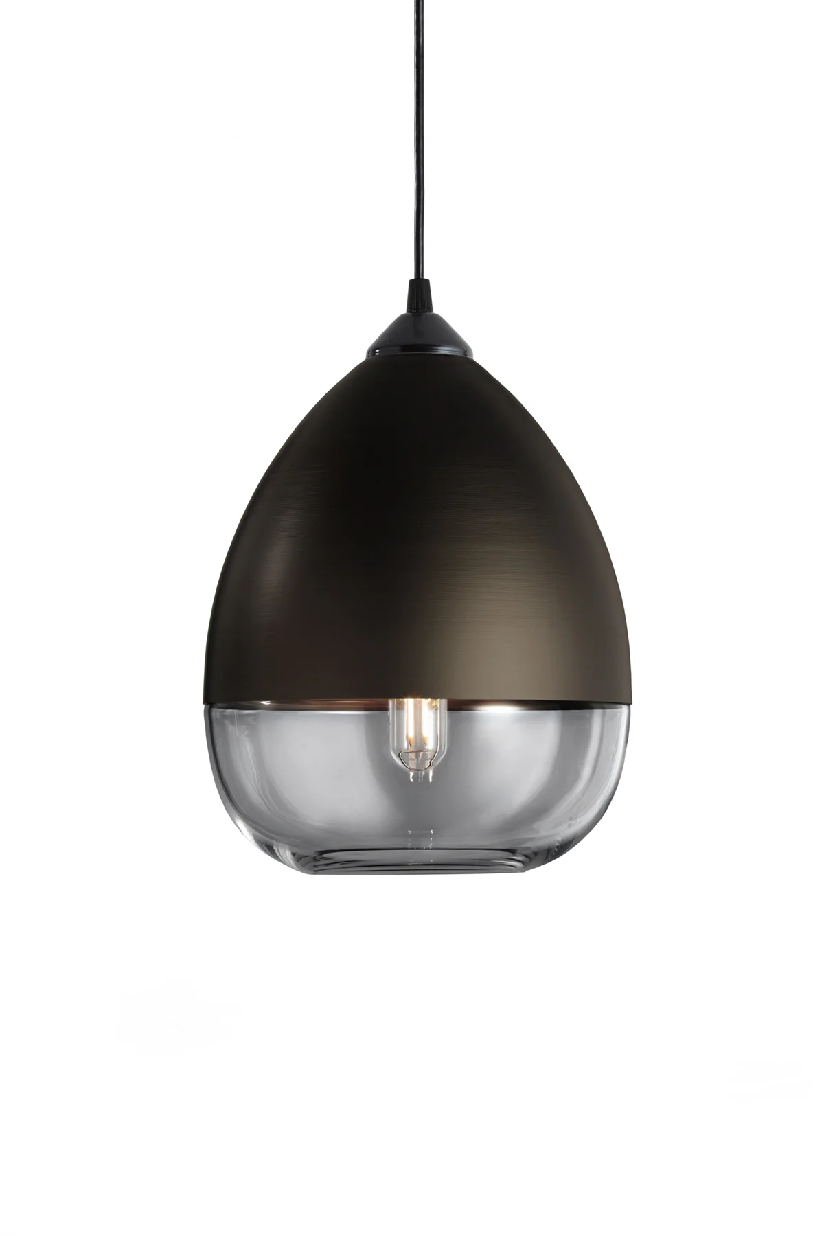 Parallel Teardrop in Smoke Glass and Dark Bronze Metal Finish