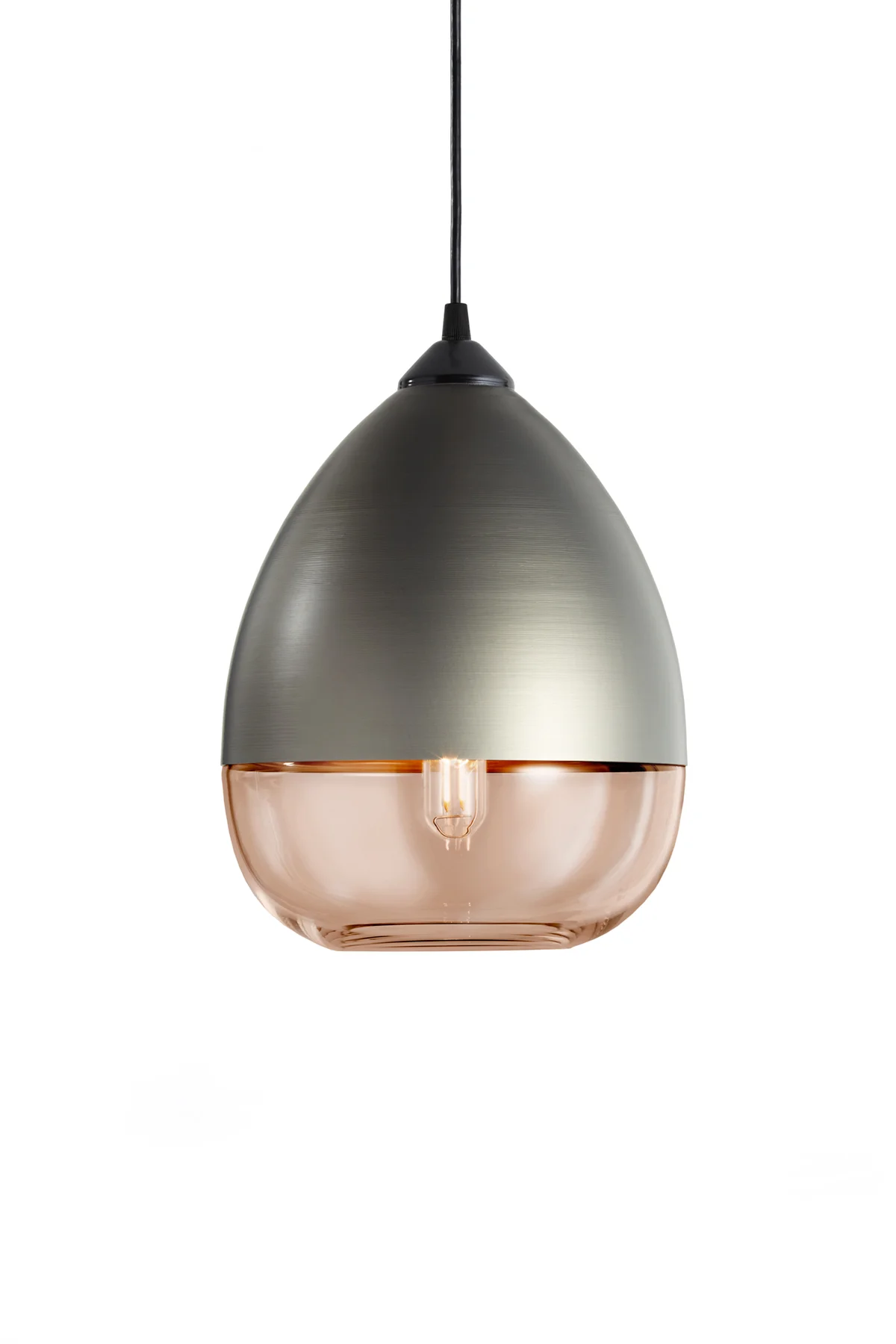Parallel Teardrop in Tea Glass and Champagne Metal Finish
