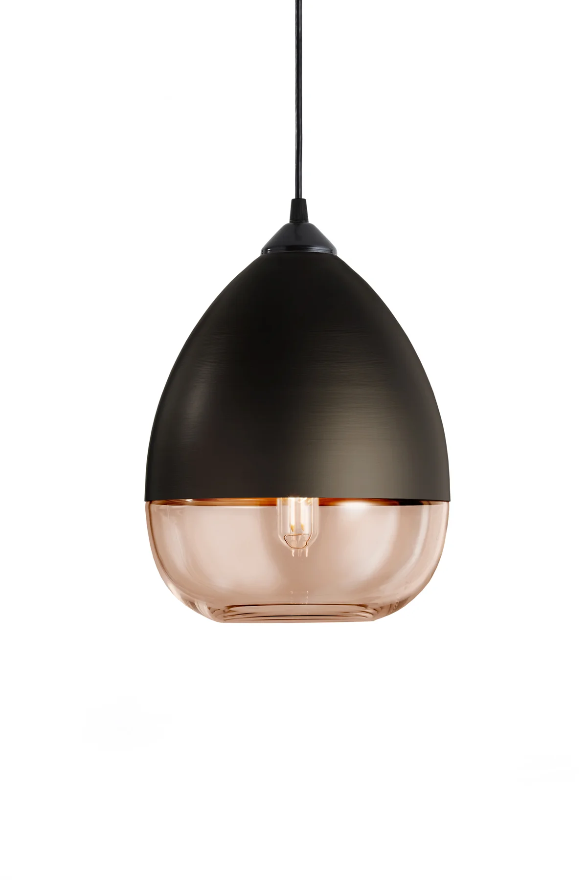 Parallel Teardrop in Tea Glass and Dark Bronze Metal Finish