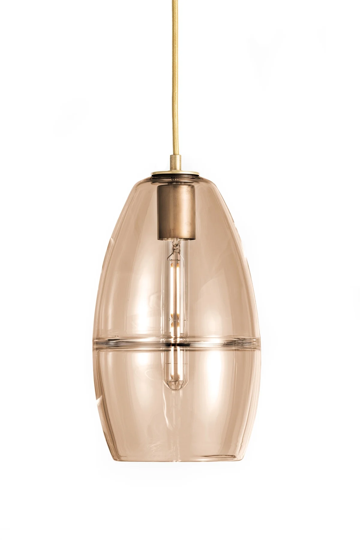 Halo Cone in Tea Glass and Brass Metal Finish