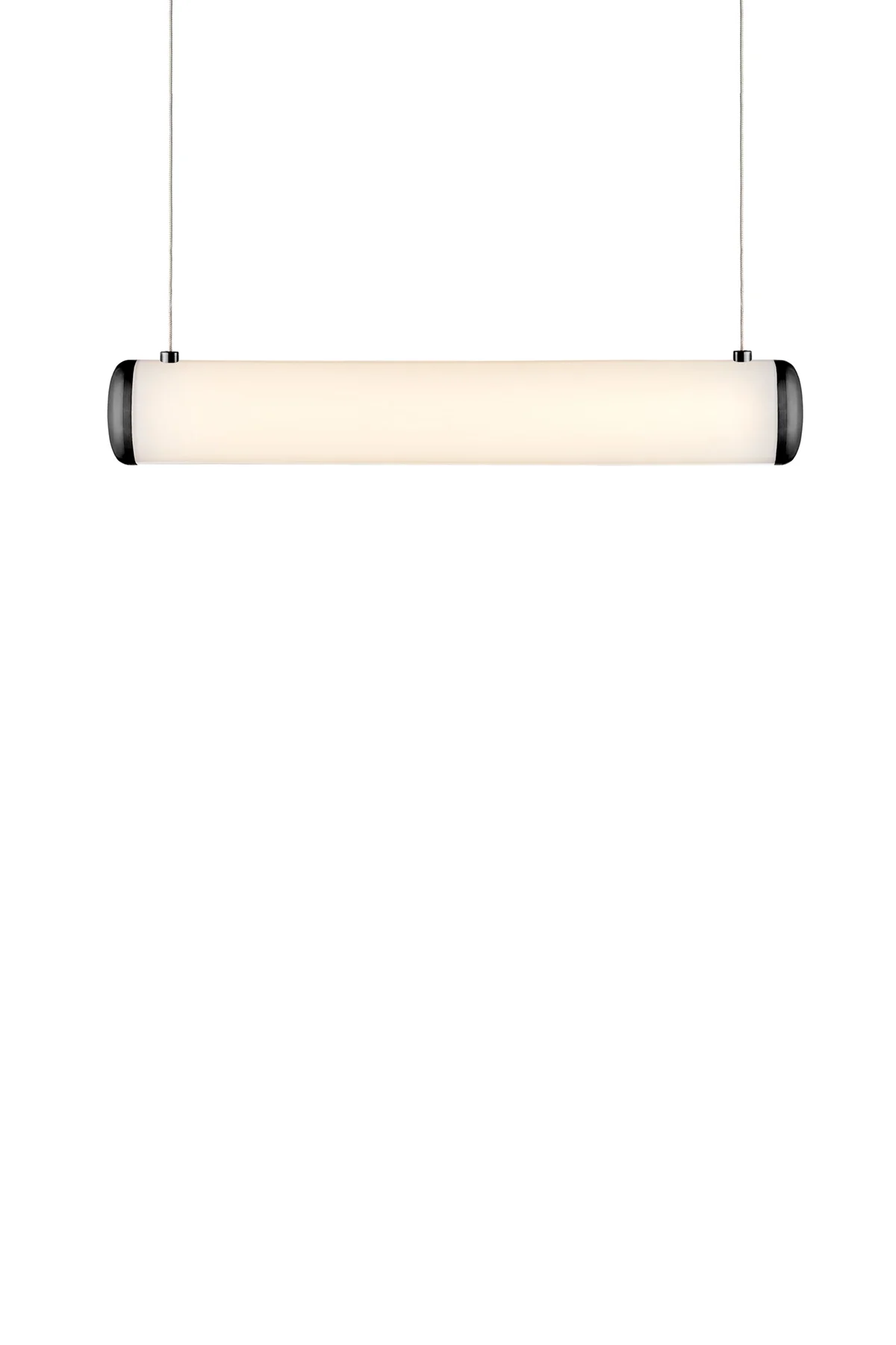 Celeste Small Linear Pendant In Opaline and Black Metal Finish