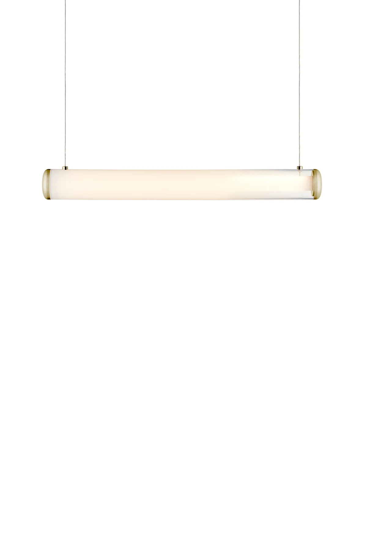 Celeste Large Linear Pendant In Opaline Fade and Brass Metal Finish