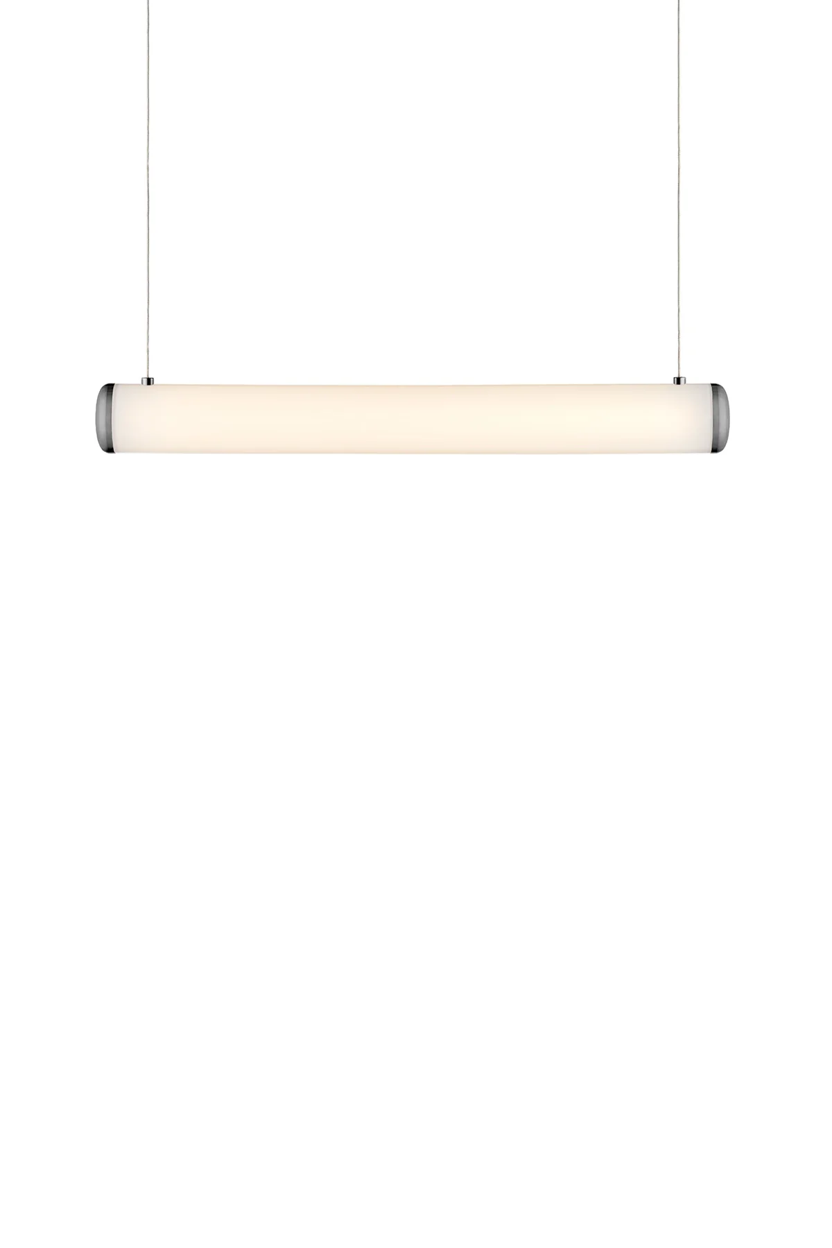 Celeste Large Linear Pendant In Opaline and Grey Metal Finish