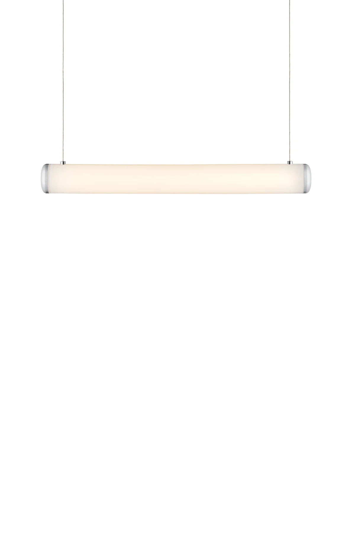 Celeste Large Linear Pendant In Opaline and Silver Metal Finish