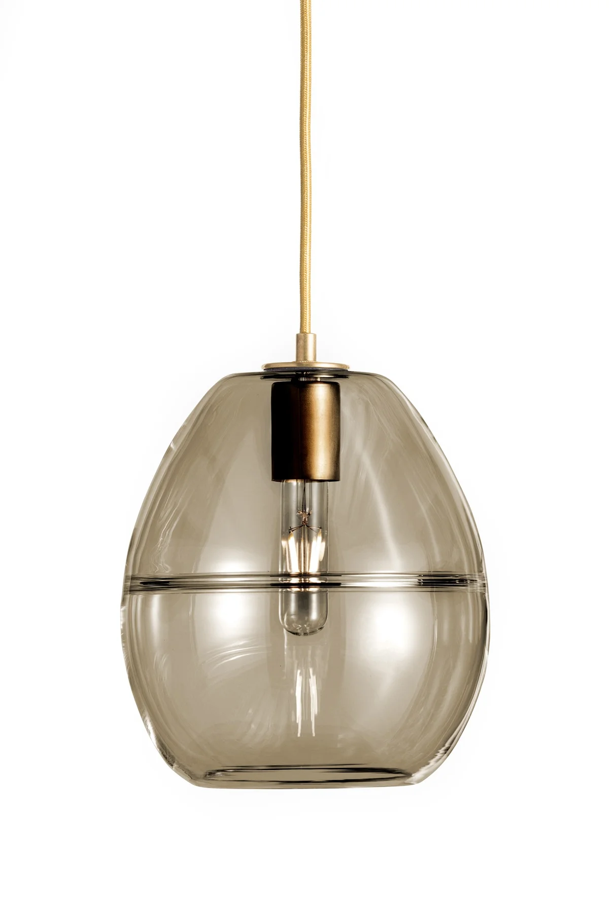 Halo Dome in Bronze Glass and Brass Metal Finish