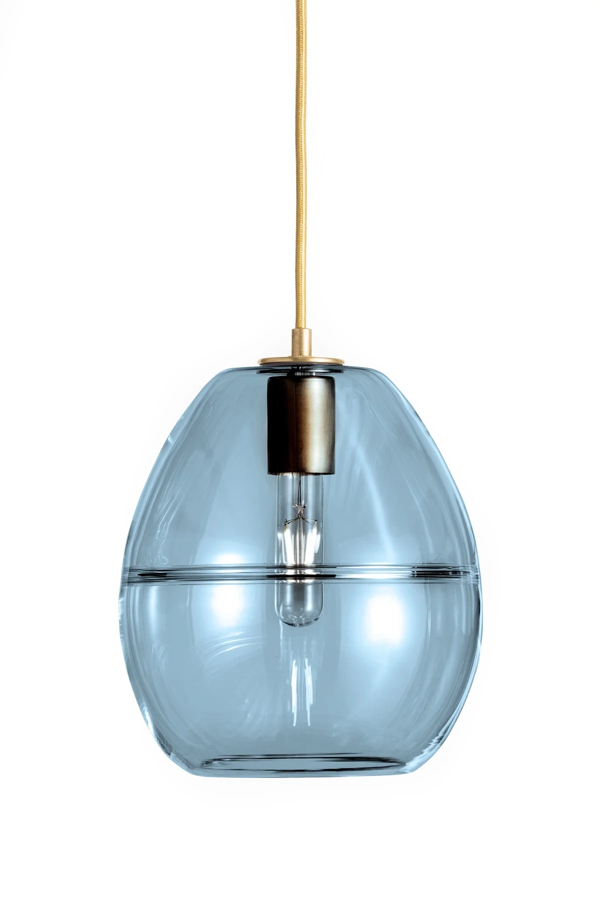 Halo Dome in Sapphire Glass and Brass Metal Finish