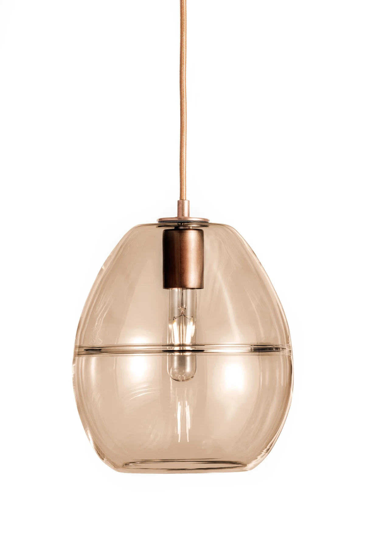 Halo Dome in Tea Glass and Copper Metal Finish