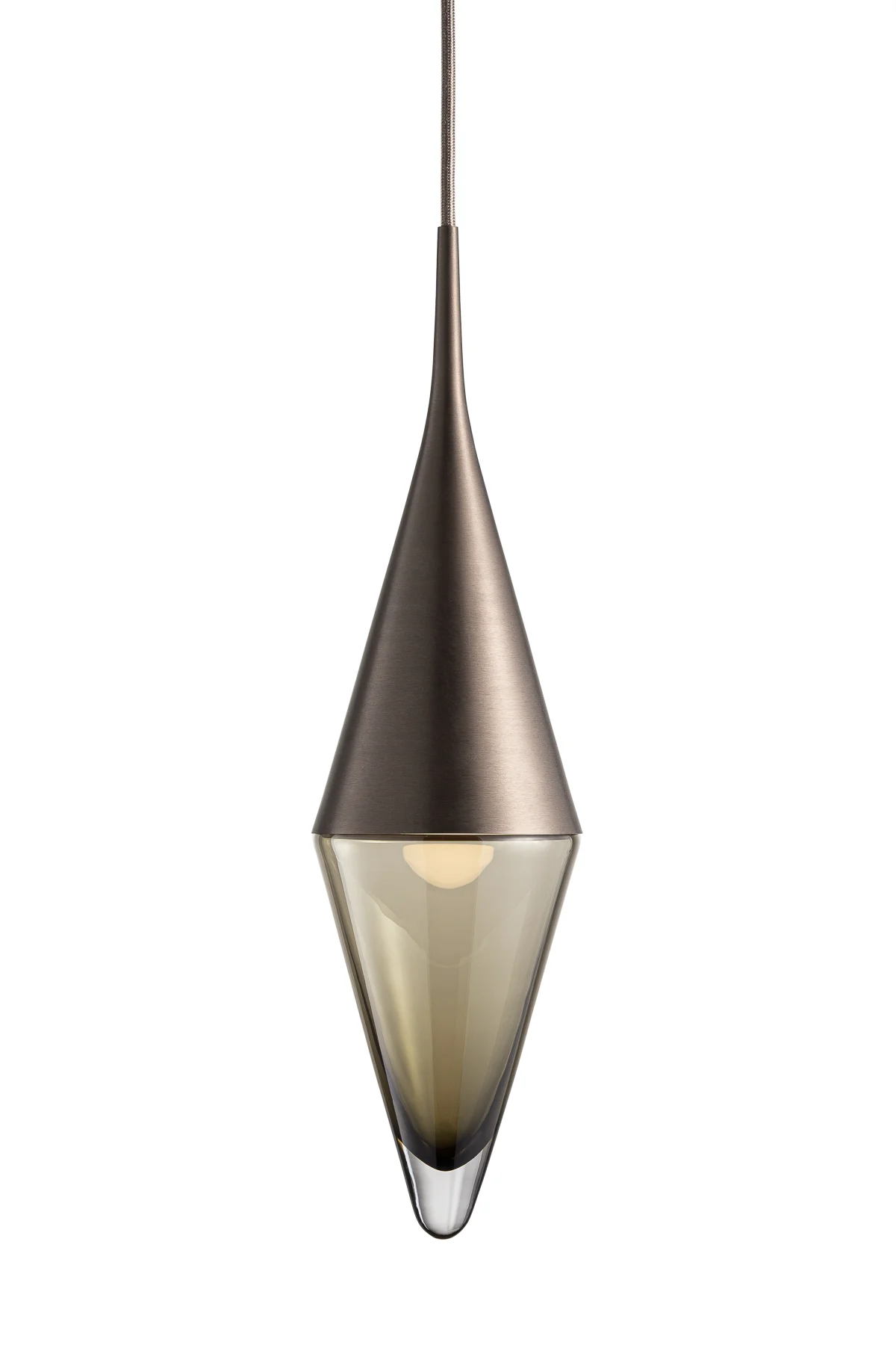 Neena Pendant in Bronze Glass and Mica Metal Finish