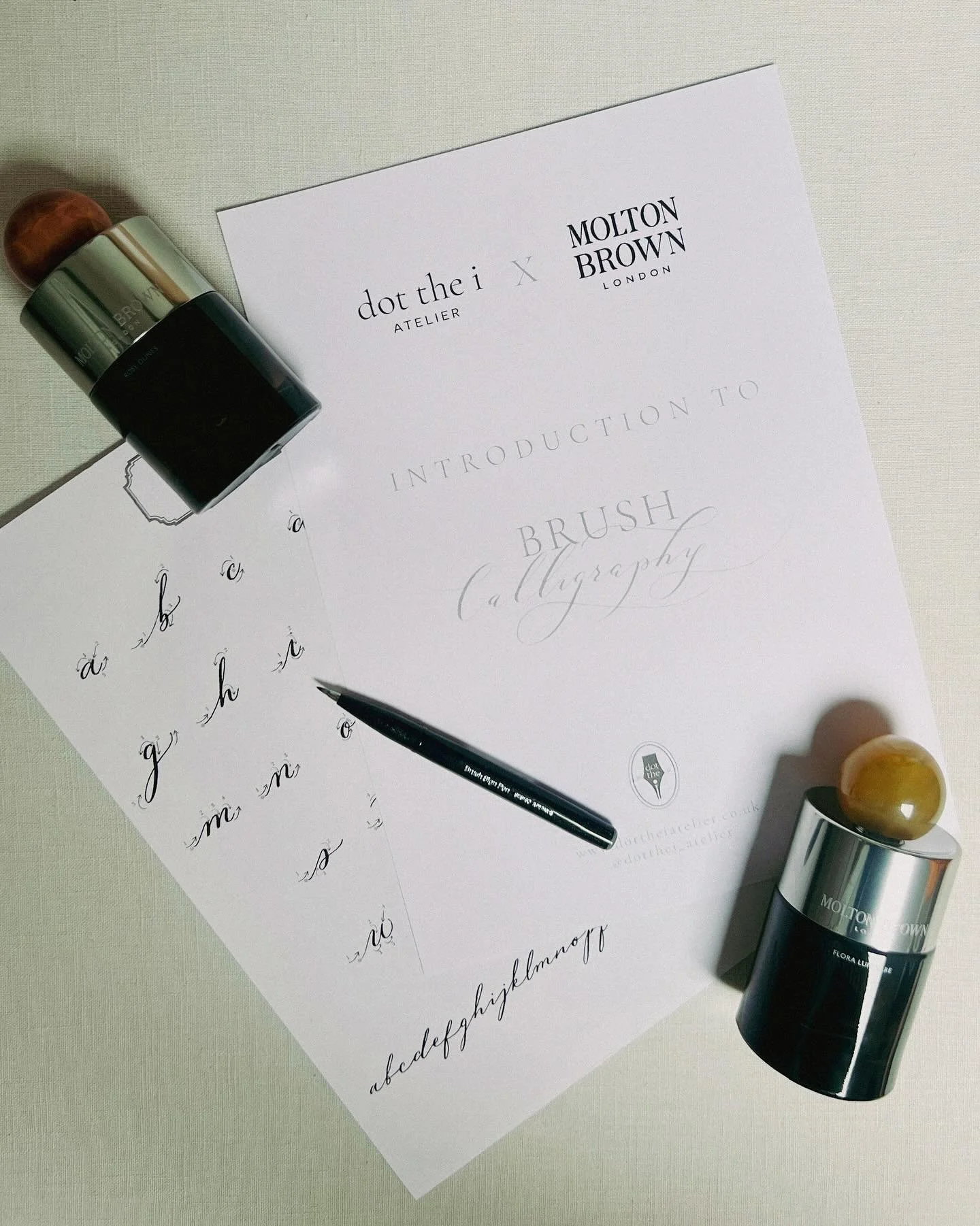 Learn brush calligraphy ~ Workahop collaboration with Molton Brown in their Bath store. 19th September at 5.30-7.30pm. Tickets cost &pound;35 and includes a &pound;10 voucher to spend on purchases in store during the evening and a goody bag for purch