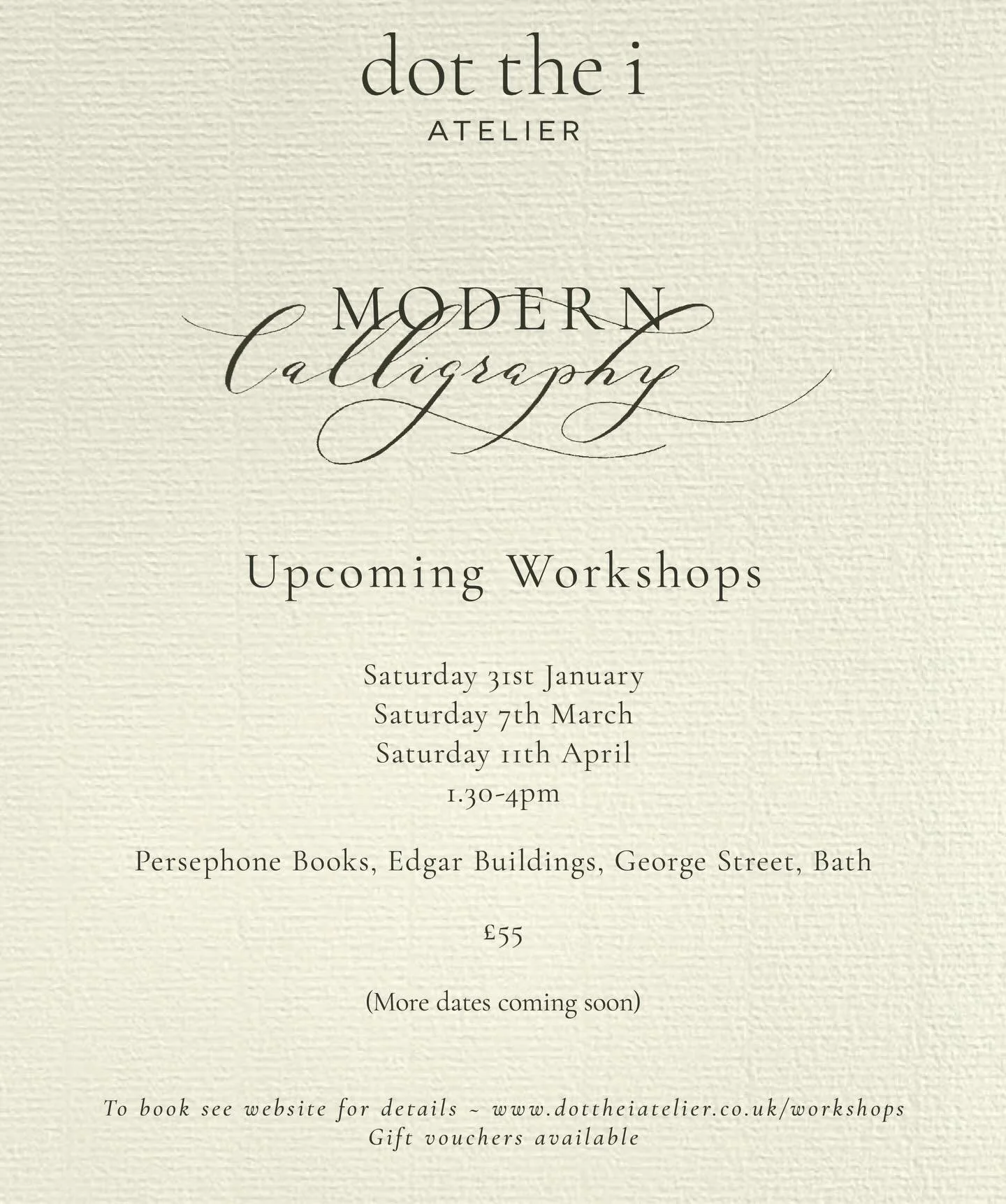 New workshop dates. See website for more details and to book. 
.
.
.
#learncalligraphy #whatsonbath #bath #bathworkshops