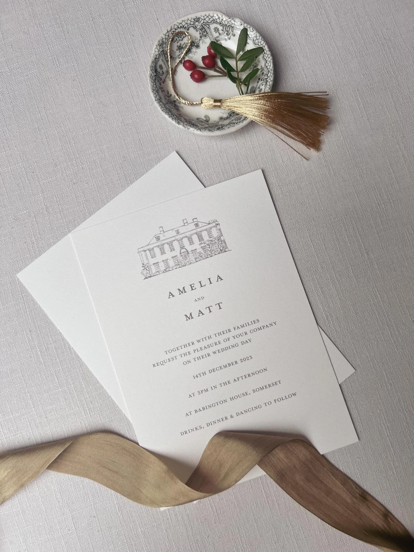 Memories of A &amp; M&rsquo;s winter wedding &amp; their stationery especially the luxurious placecards that made their guests feel extra special. Each wallet contained a beautiful personalised note with favourite memories, love and thanks for their 