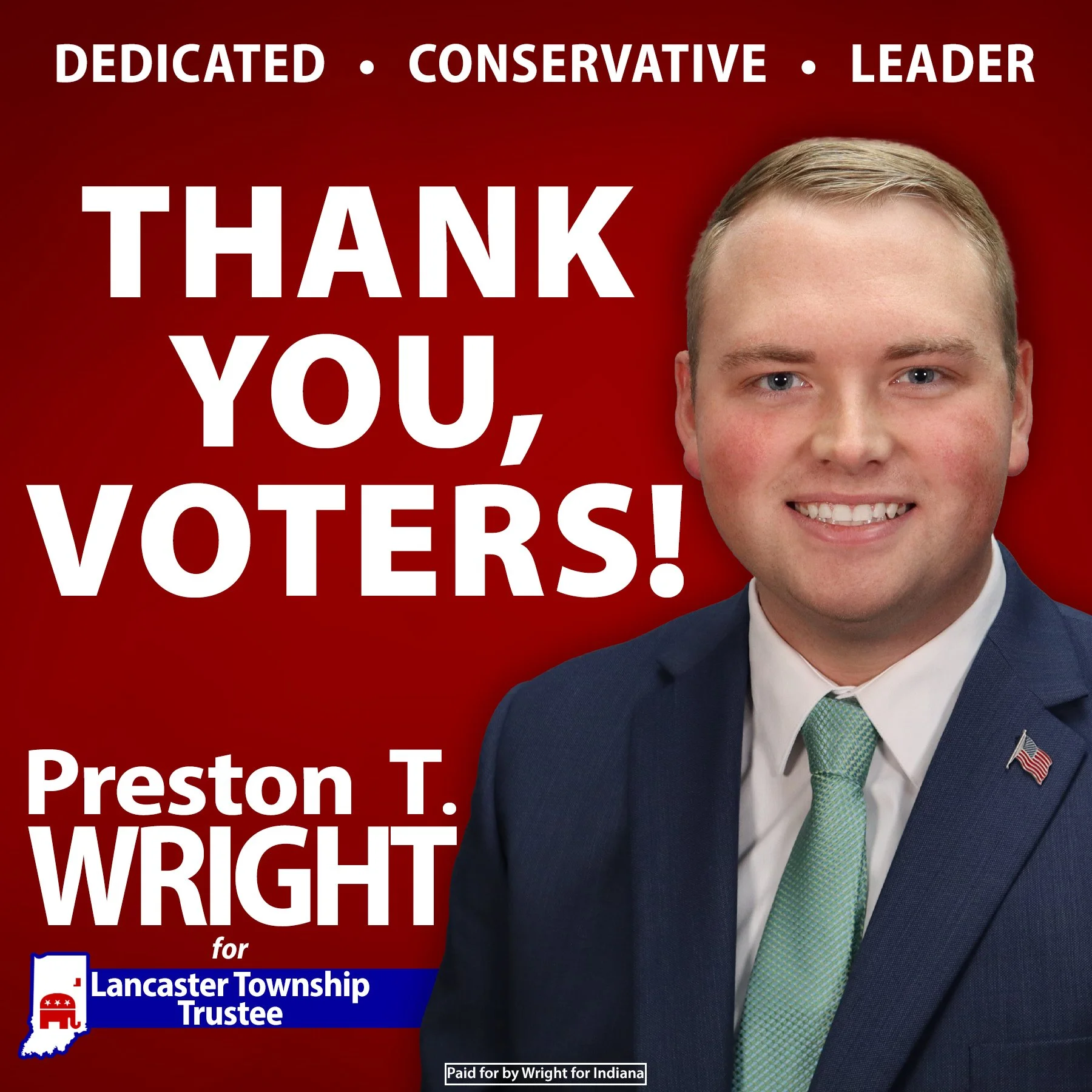 I&rsquo;d like to thank the 958 voters who placed their trust in me and cast a vote of confidence in my campaign for Lancaster Township Trustee. I am grateful for your support.

I now look ahead to the general election, where I hope to earn the oppor