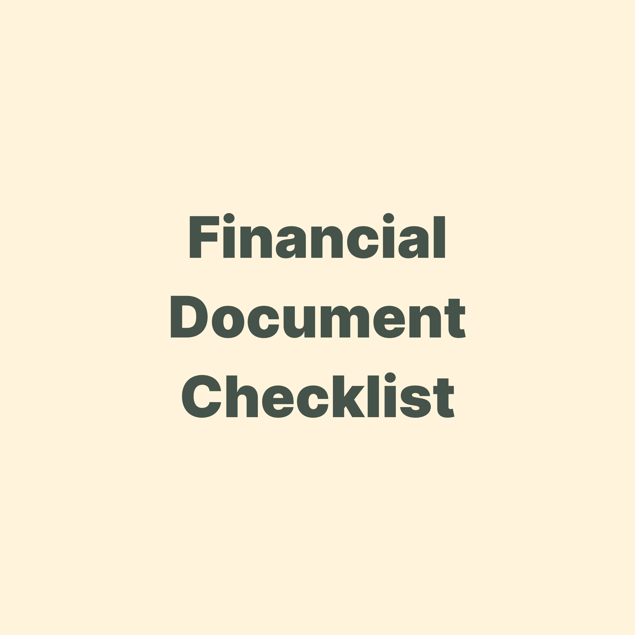 Financial Document Checklist