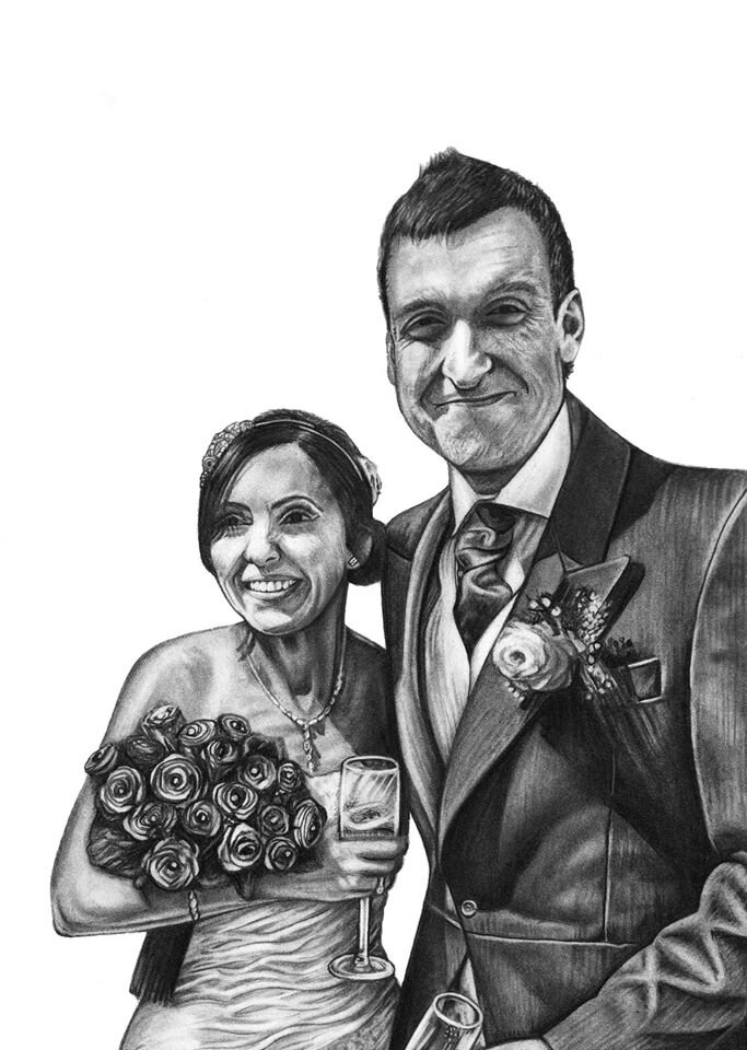  Karen &amp; Aaron Graphite Wedding Portrait  