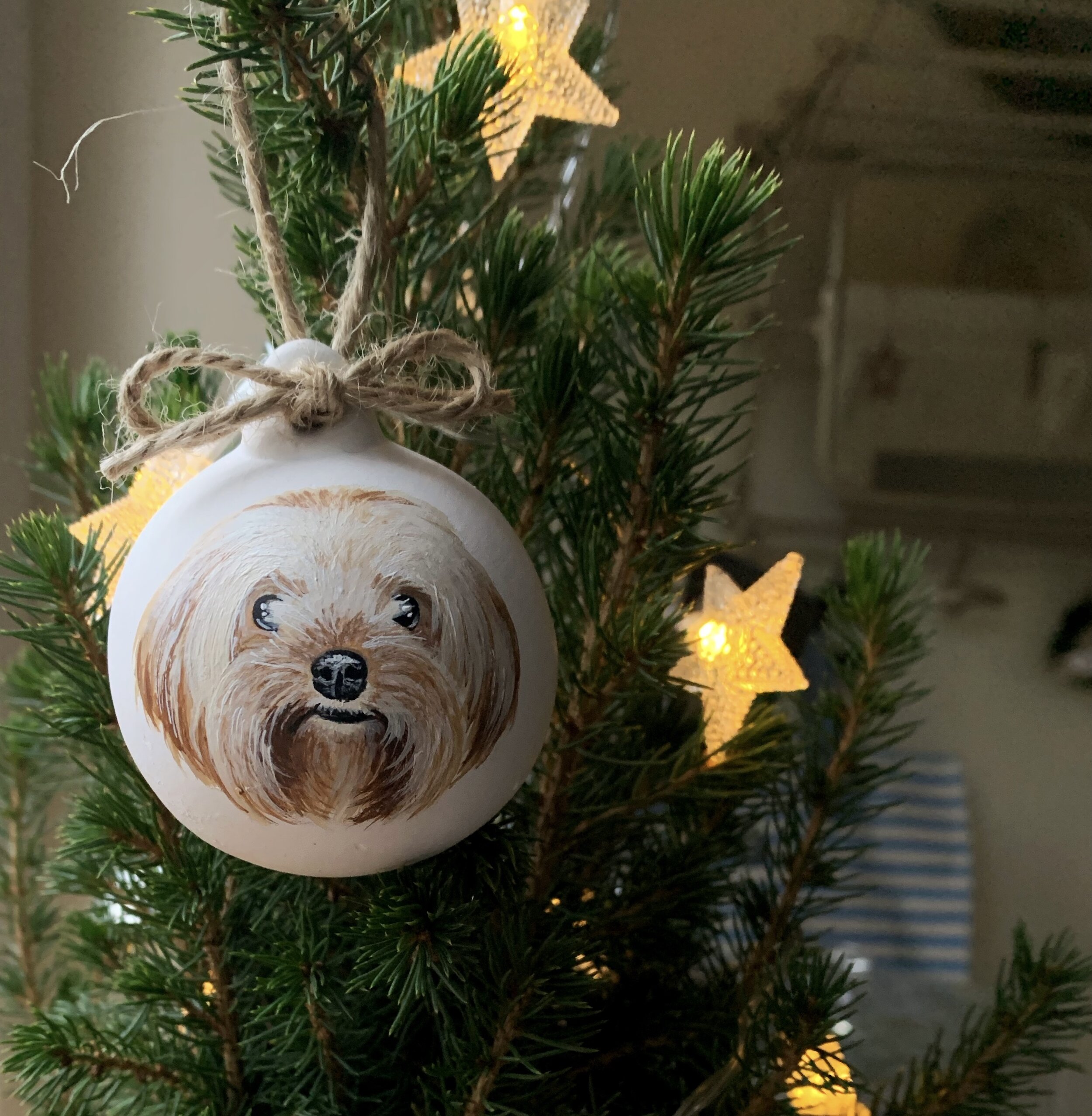'Spud' Dog Pet Portrait Bauble
