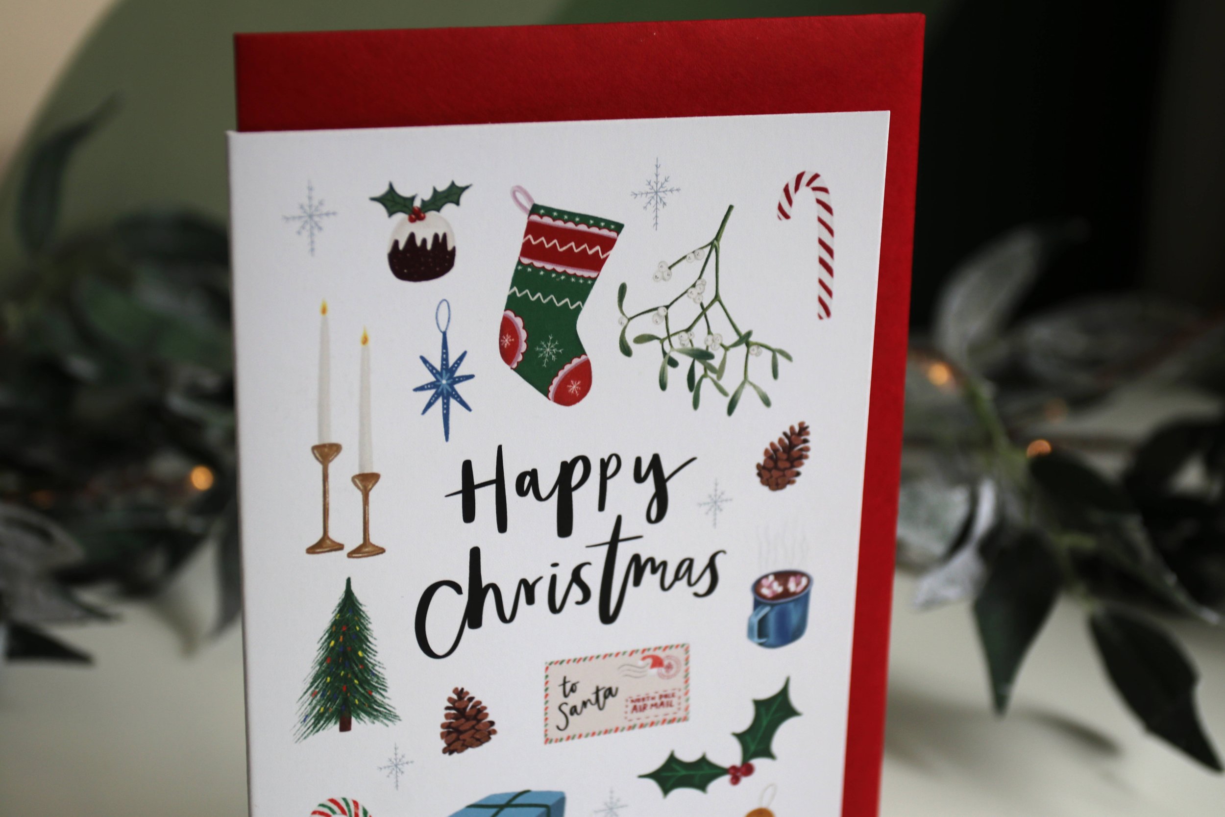 Happy Christmas Quirky Illustrated Christmas Card