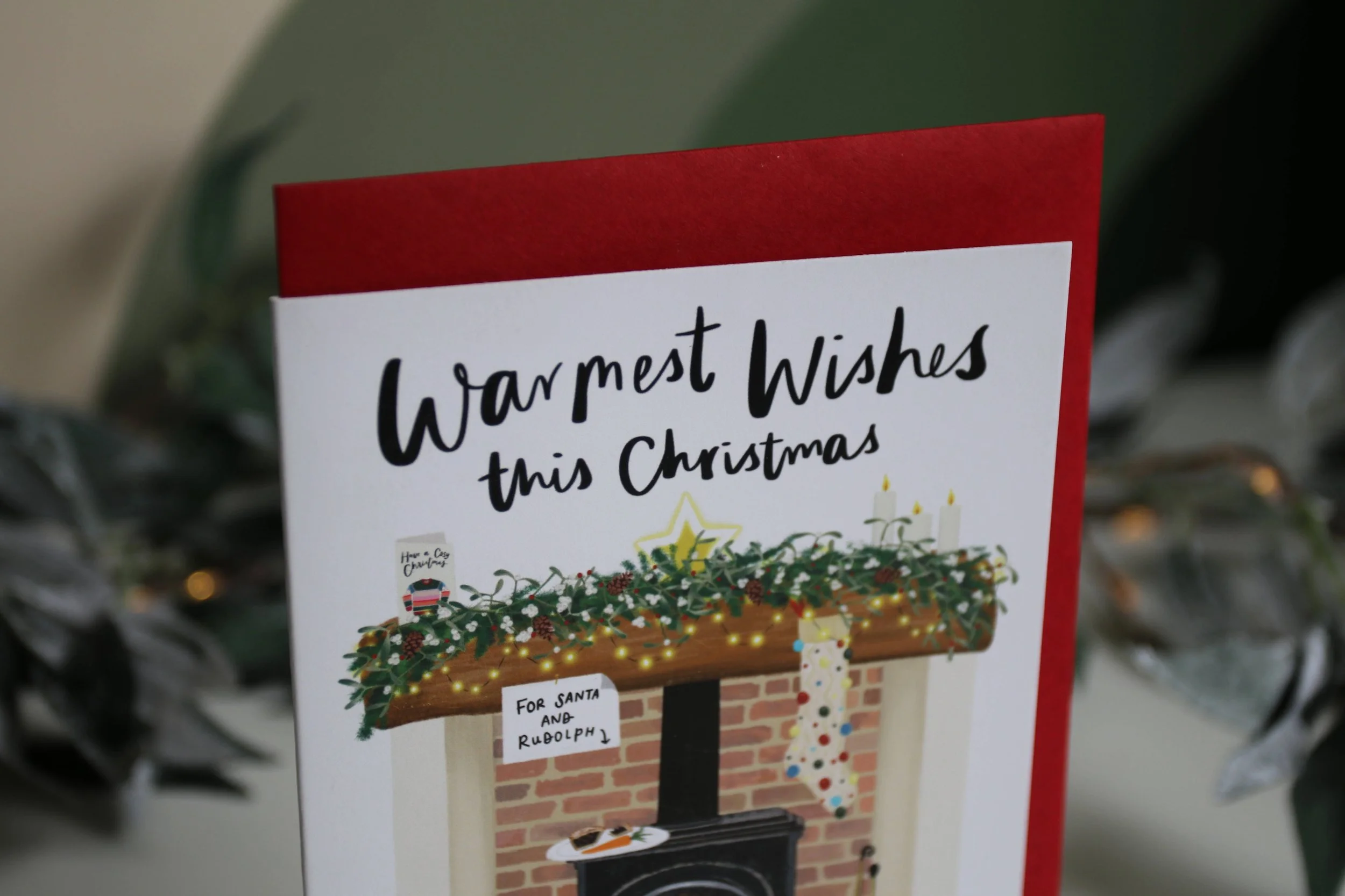 Warmest Wishes Log Burner Christmas Card