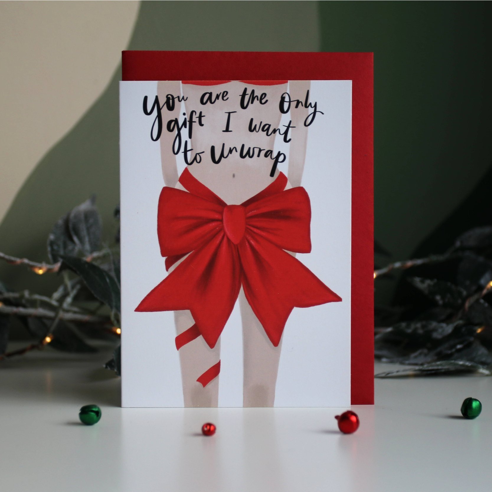 Naughty/Cheeky Christmas Card For Her
