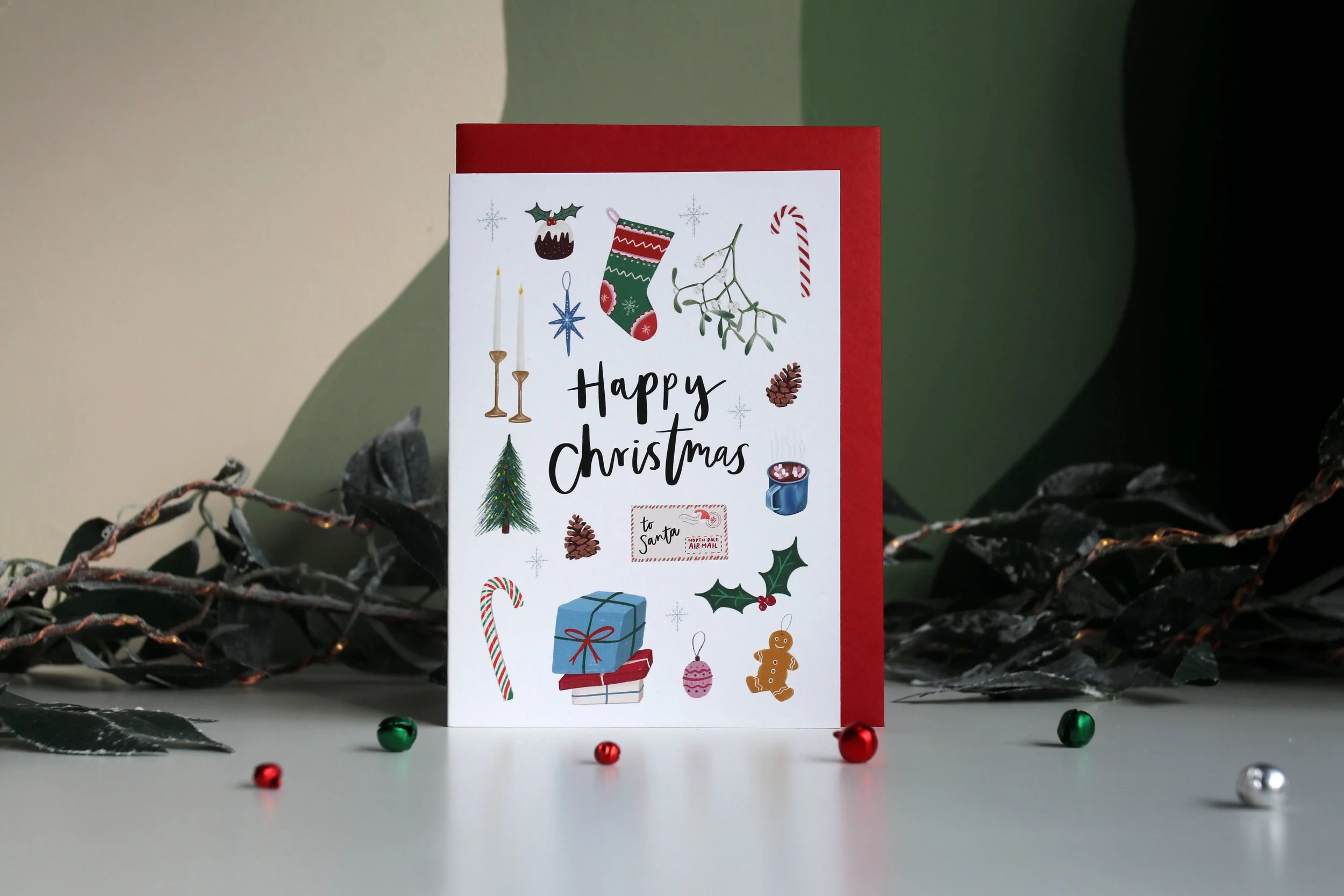 Happy Christmas Quirky Illustrated Christmas Card