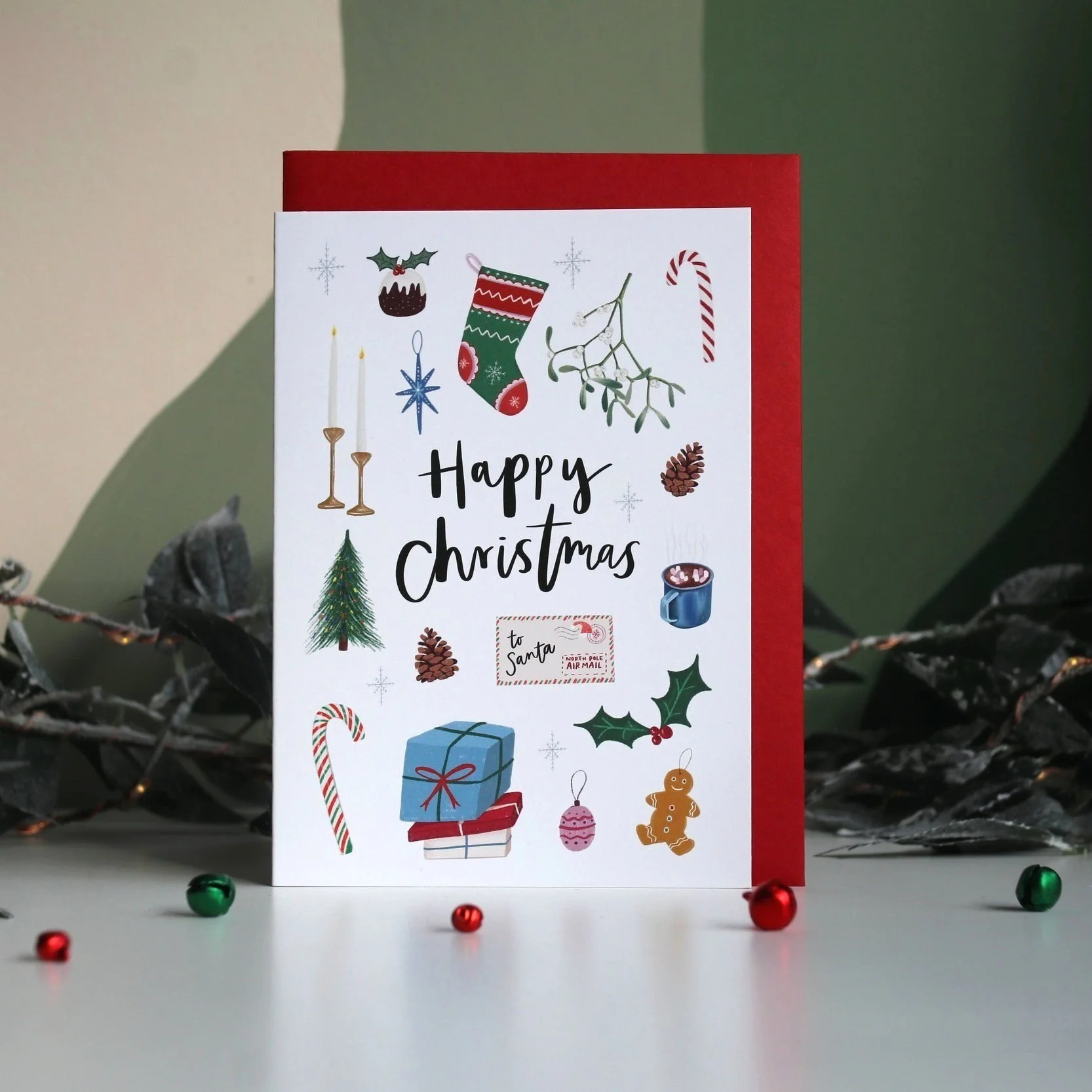 Happy Christmas Quirky Illustrated Christmas Card